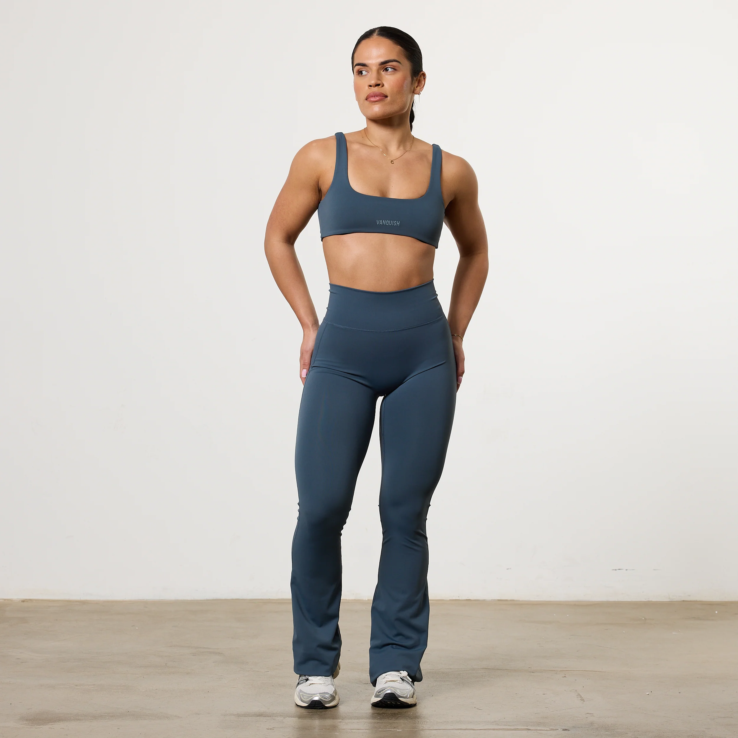 VANQUISH ENHANCE STEEL BLUE HIGH-WAIST FLARED LEGGING - Image 3