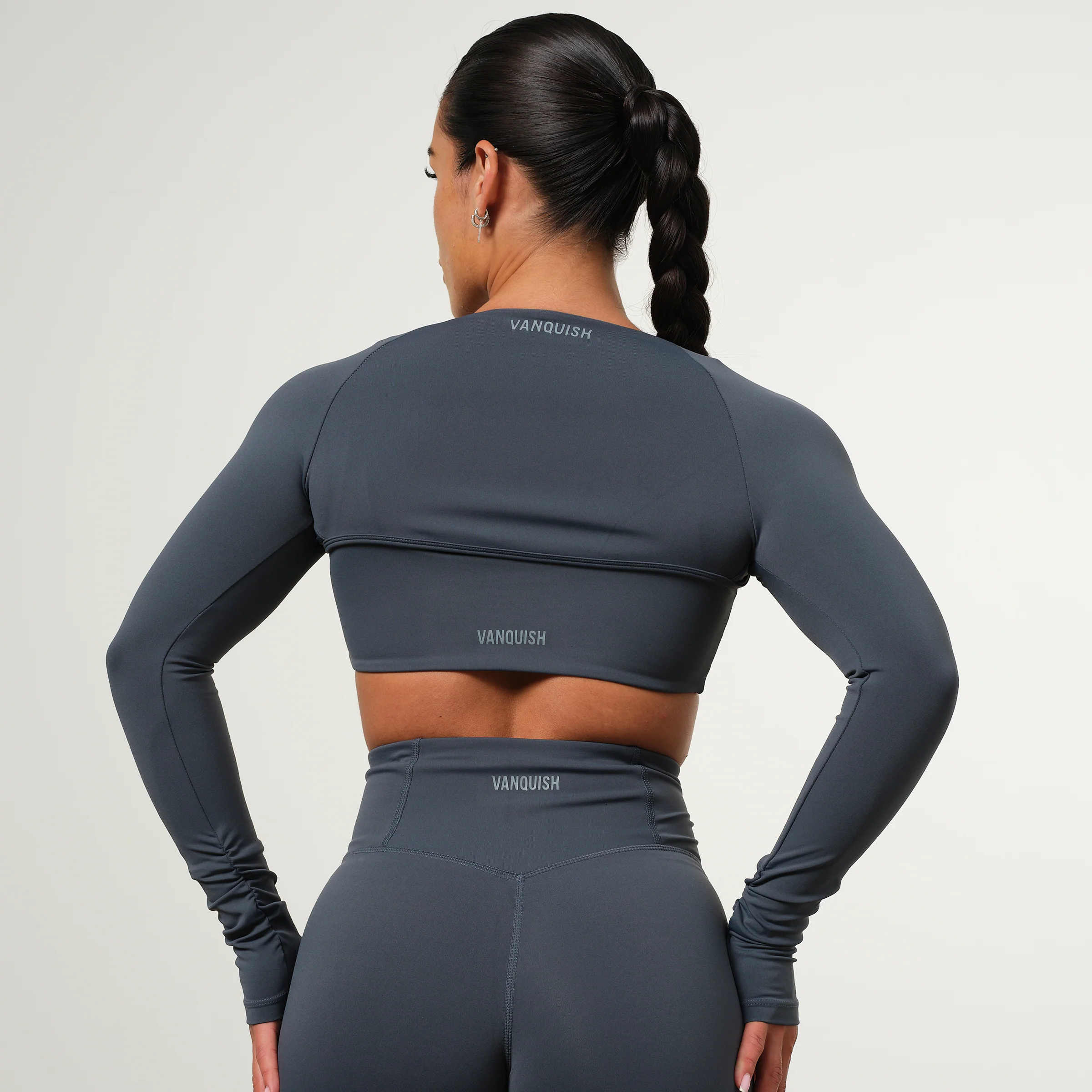 VANQUISH ENHANCE STEEL BLUE LONG SLEEVE SHRUG - Image 5