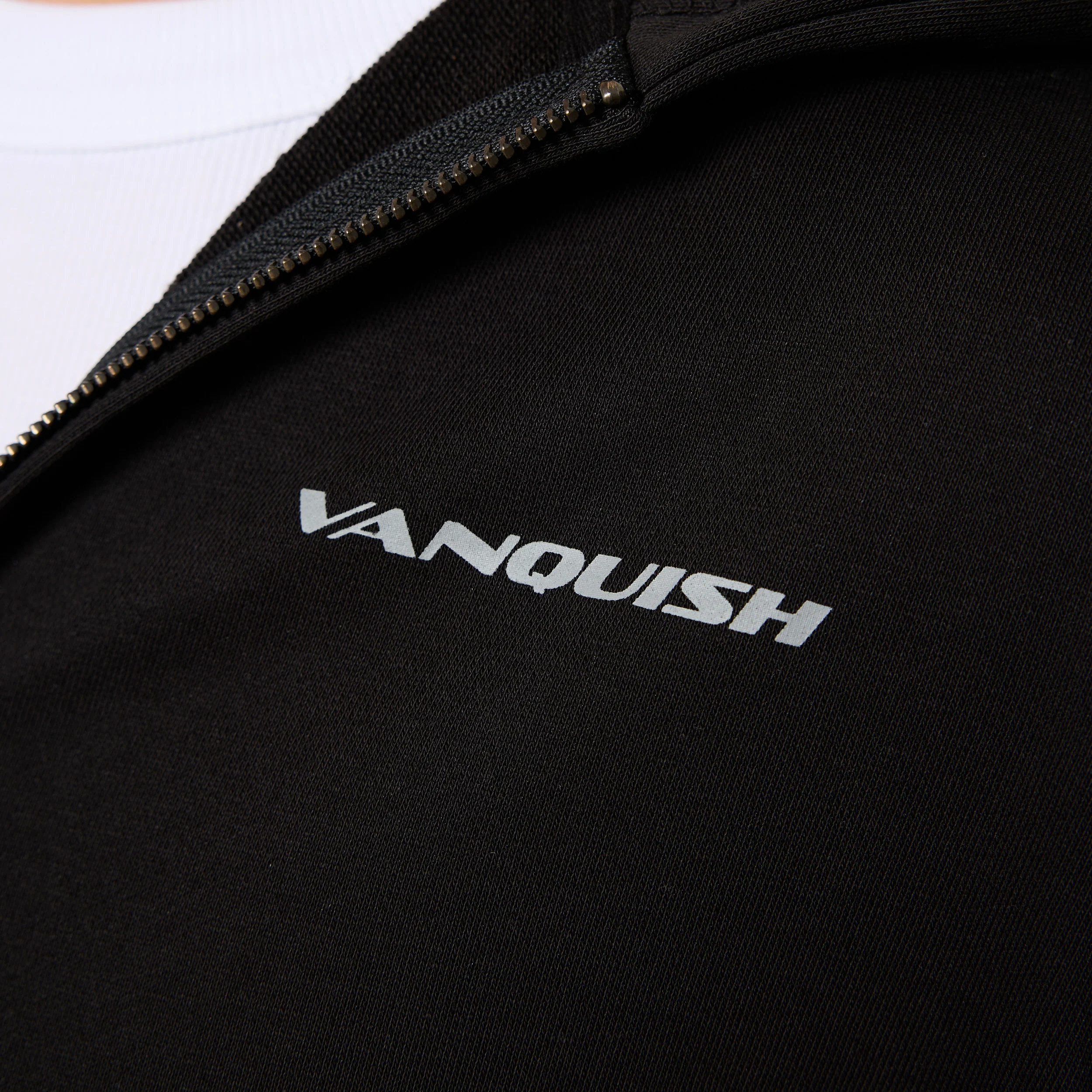 Vanquish Essential Black Cropped Zip Through Hoodie - Image 4
