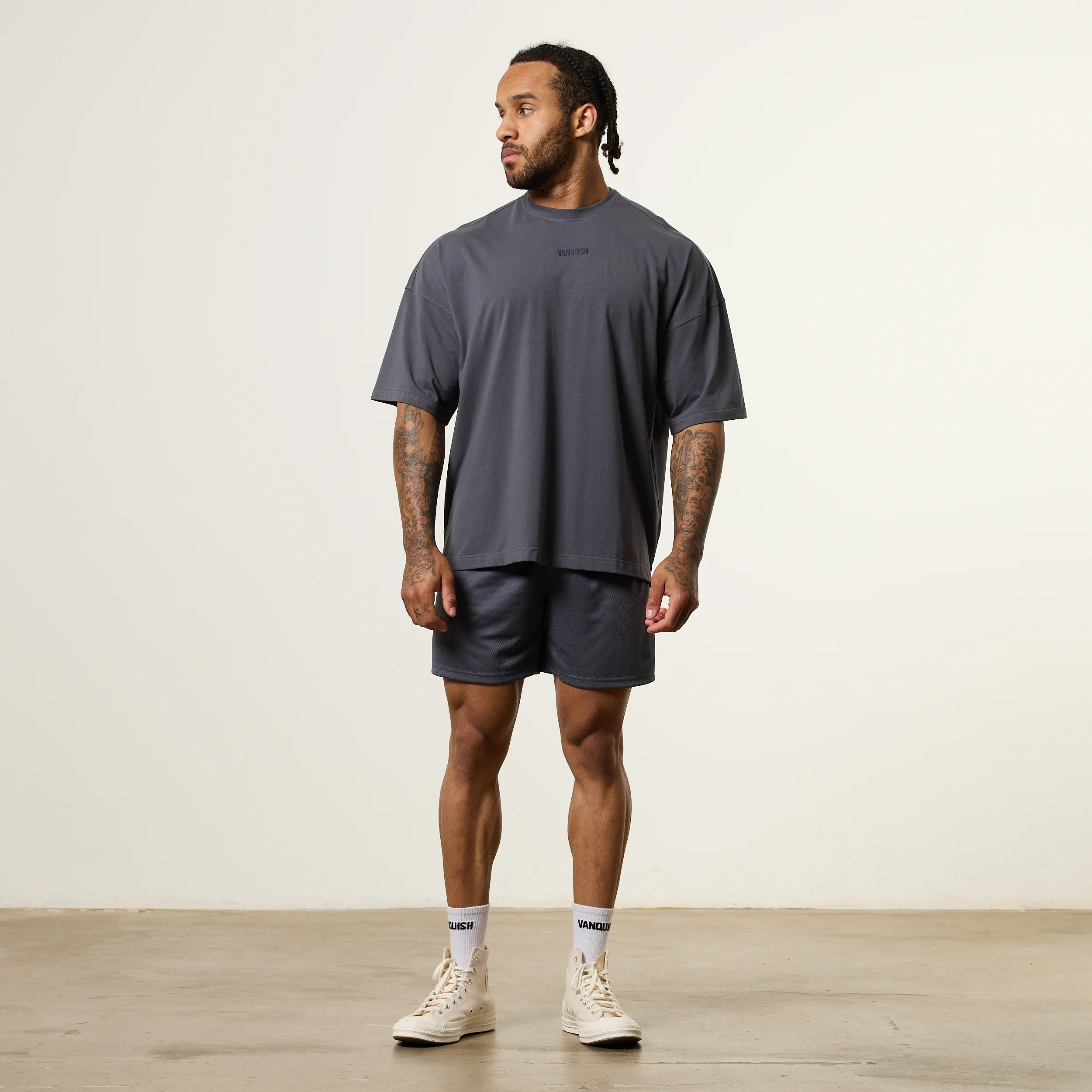 Vanquish Essential V2 Denim Blue Oversized Boxy T Shirt - Image 3