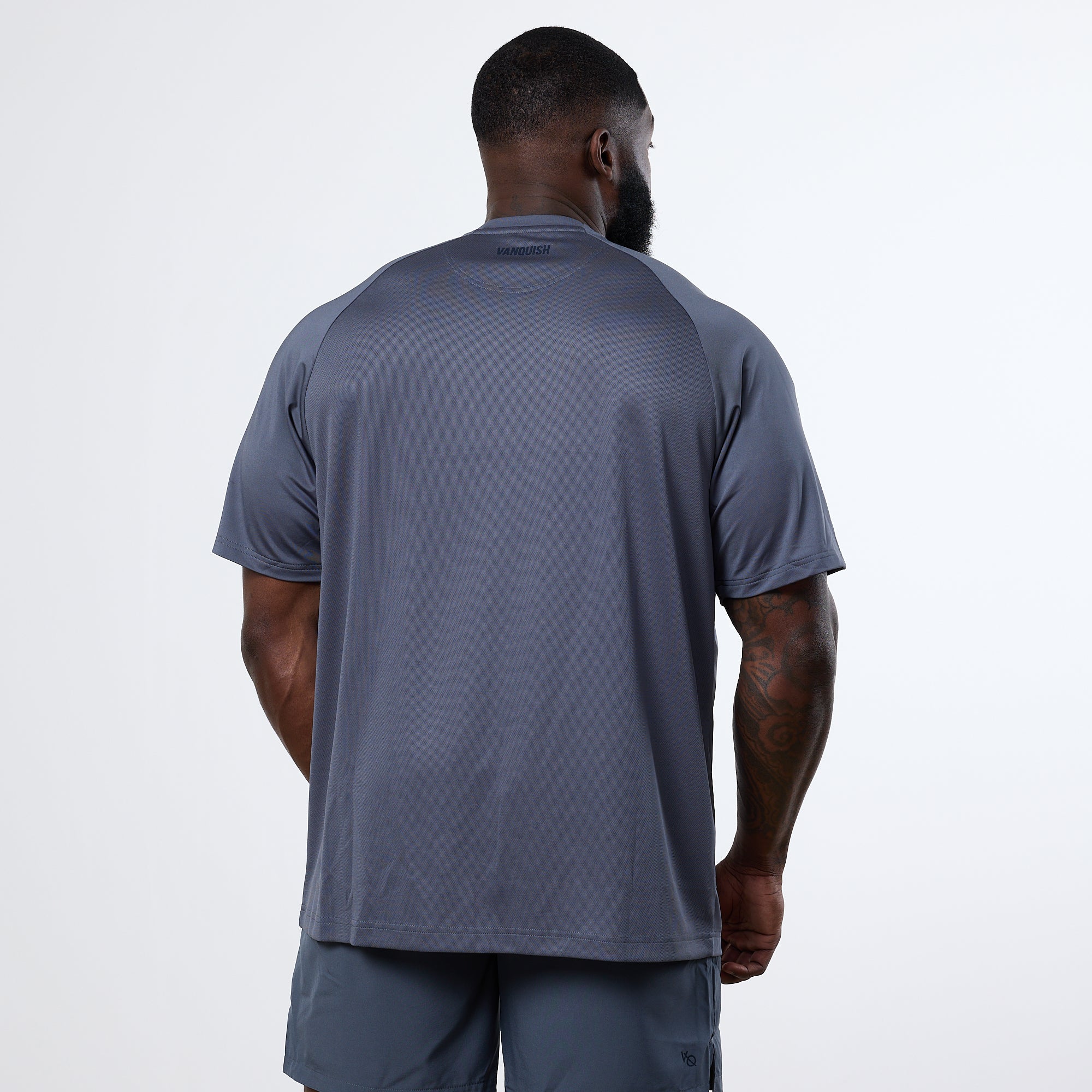 Vanquish Essential Denim Blue Performance Oversized T Shirt - Image 4