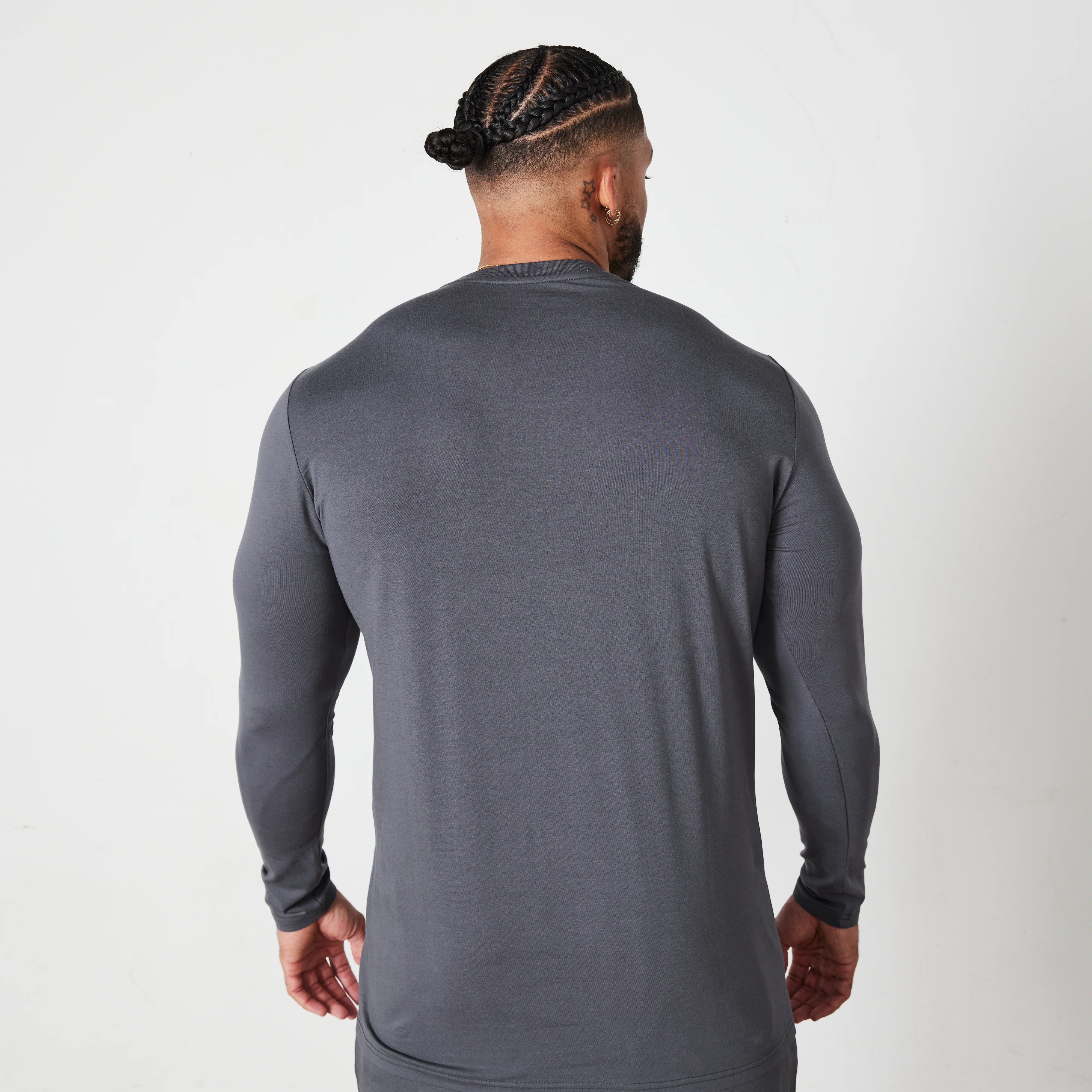 Vanquish Essential Denim Blue Slim Fit Long Sleeve T Shirt - Image 5