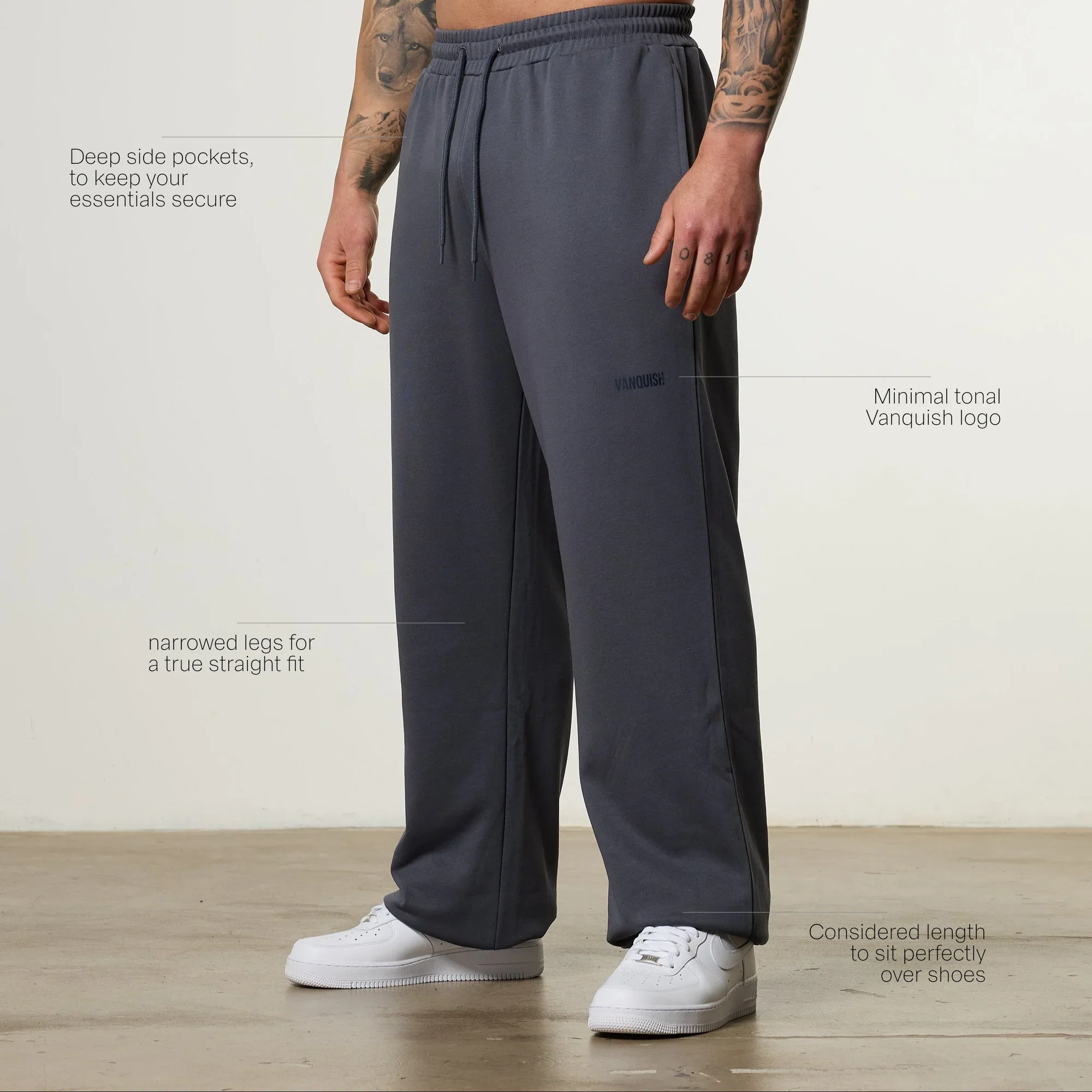Vanquish Essential V2 Denim Blue Straight Leg Sweatpants - Image 2
