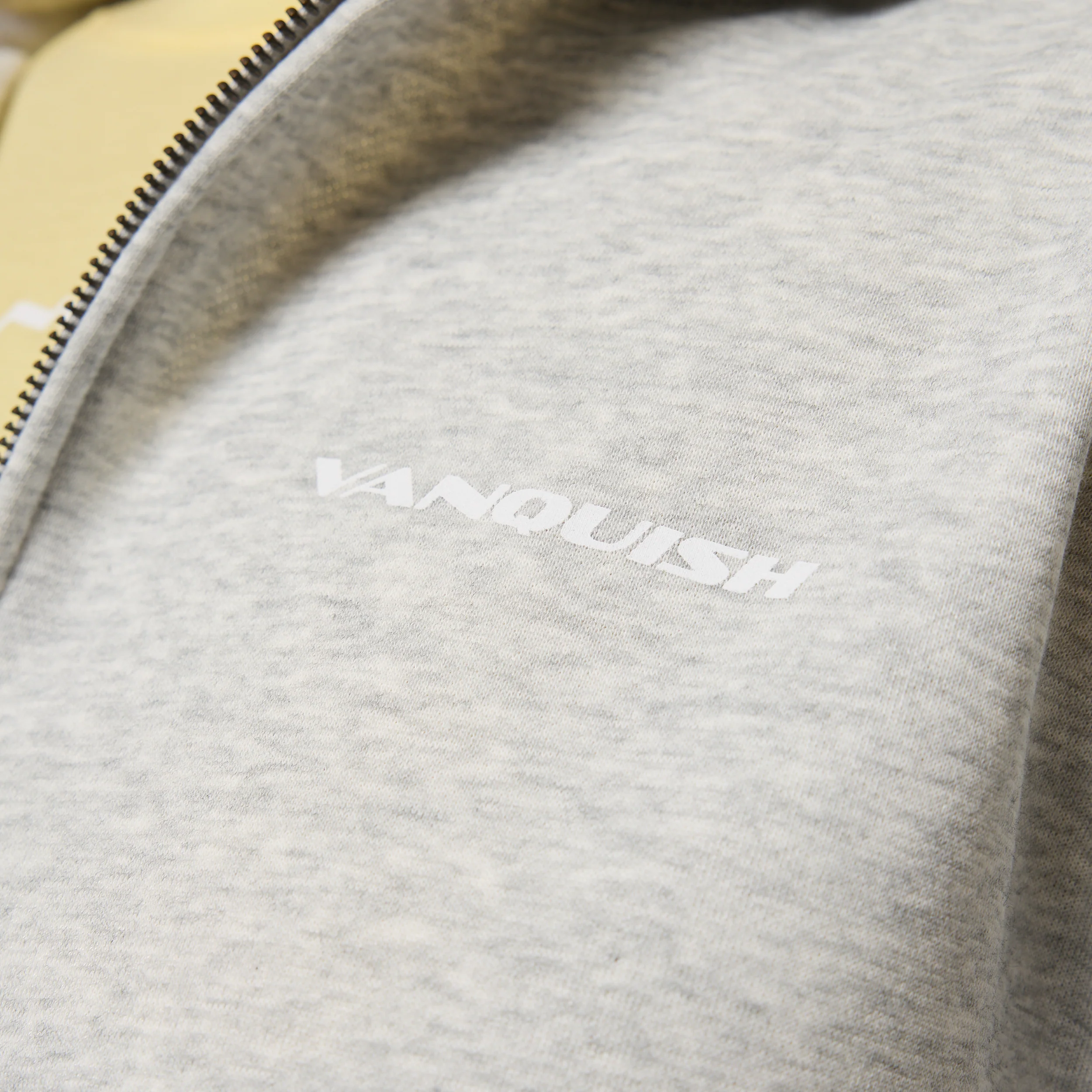 Vanquish Essential Grey Marl Cropped Zip Through Hoodie - Image 5
