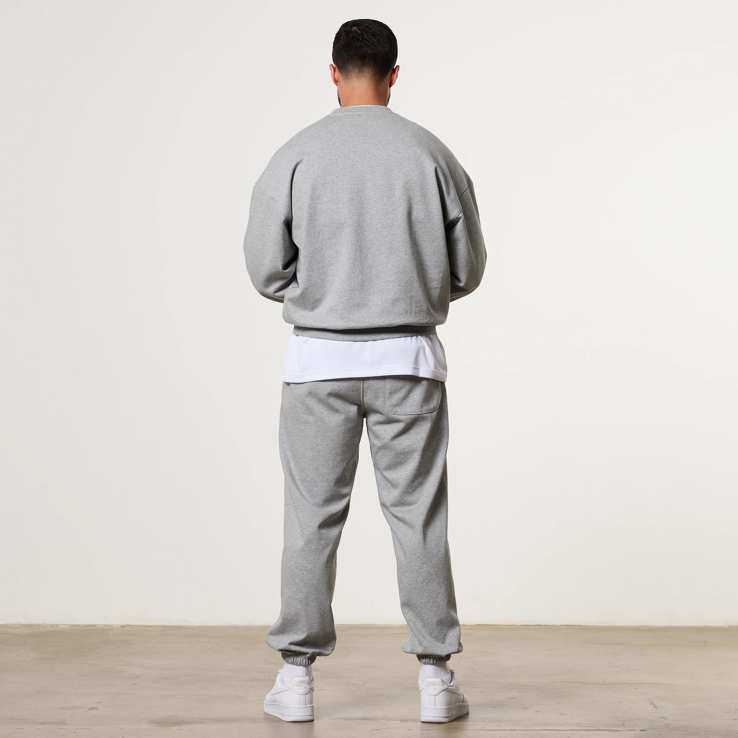Vanquish Essential V2 Grey Melange Oversized Boxy Sweatshirt - Image 5