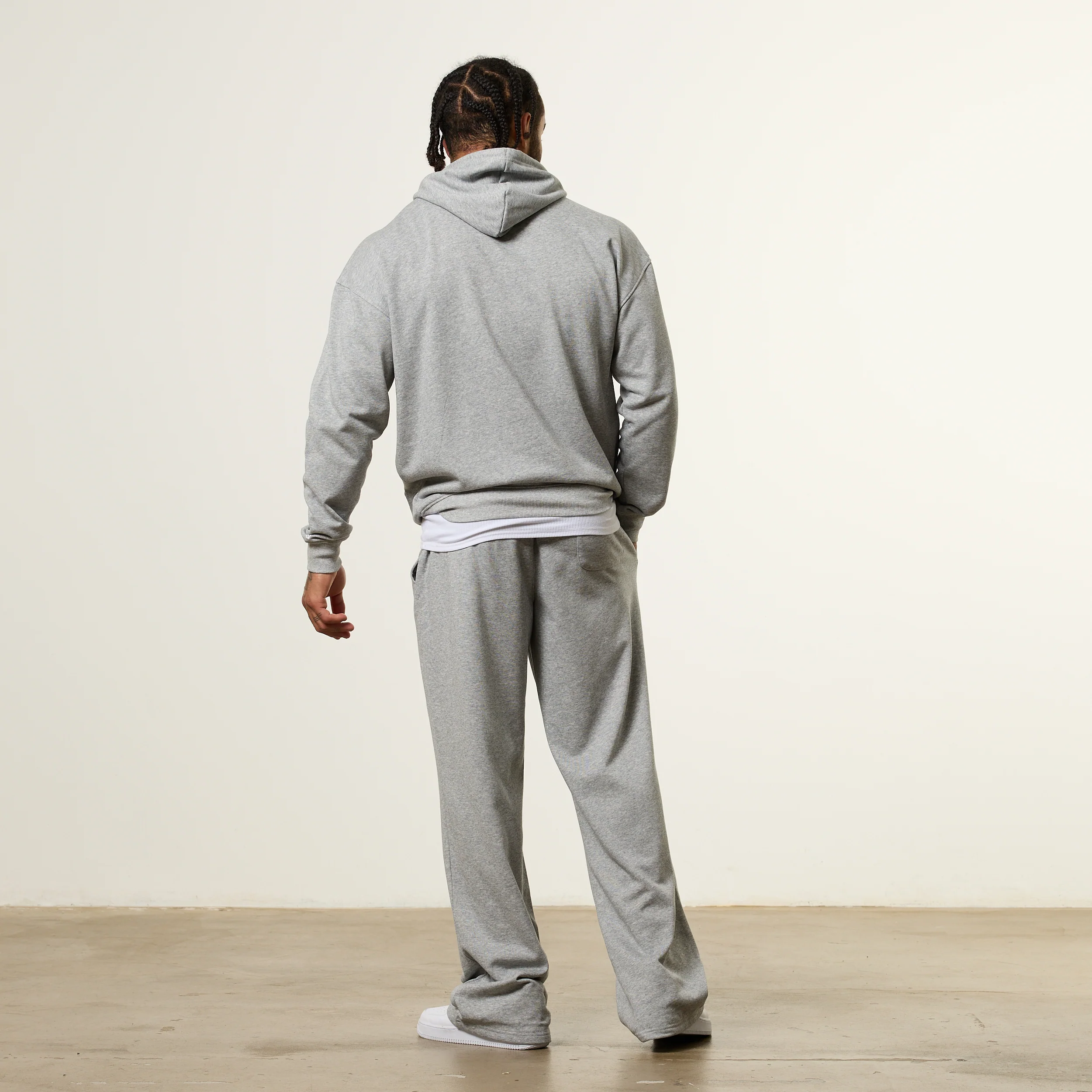 Vanquish Essential Grey Melange Oversized Pullover Hoodie - Image 3