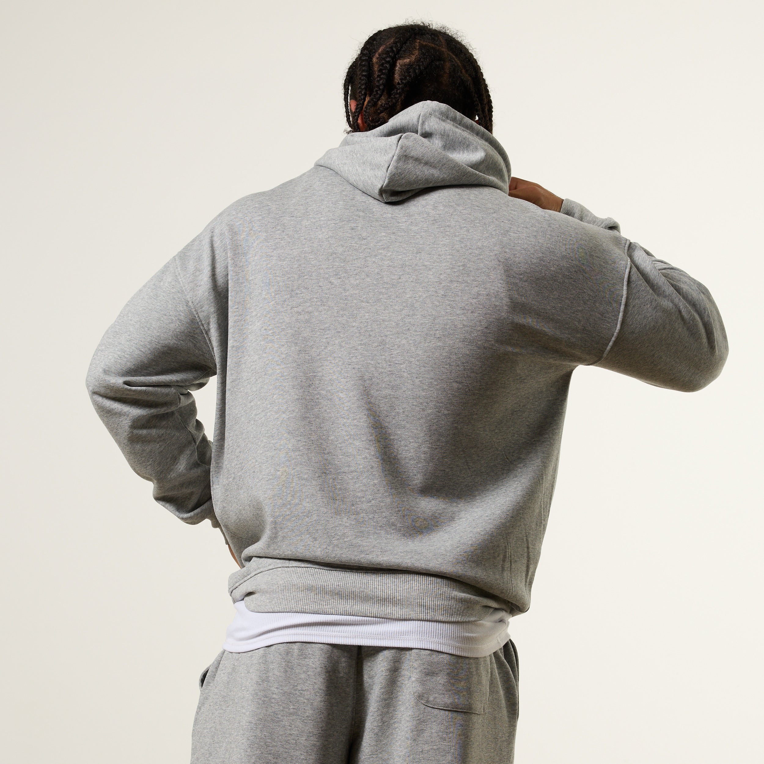 Vanquish Essential Grey Melange Oversized Pullover Hoodie - Image 6