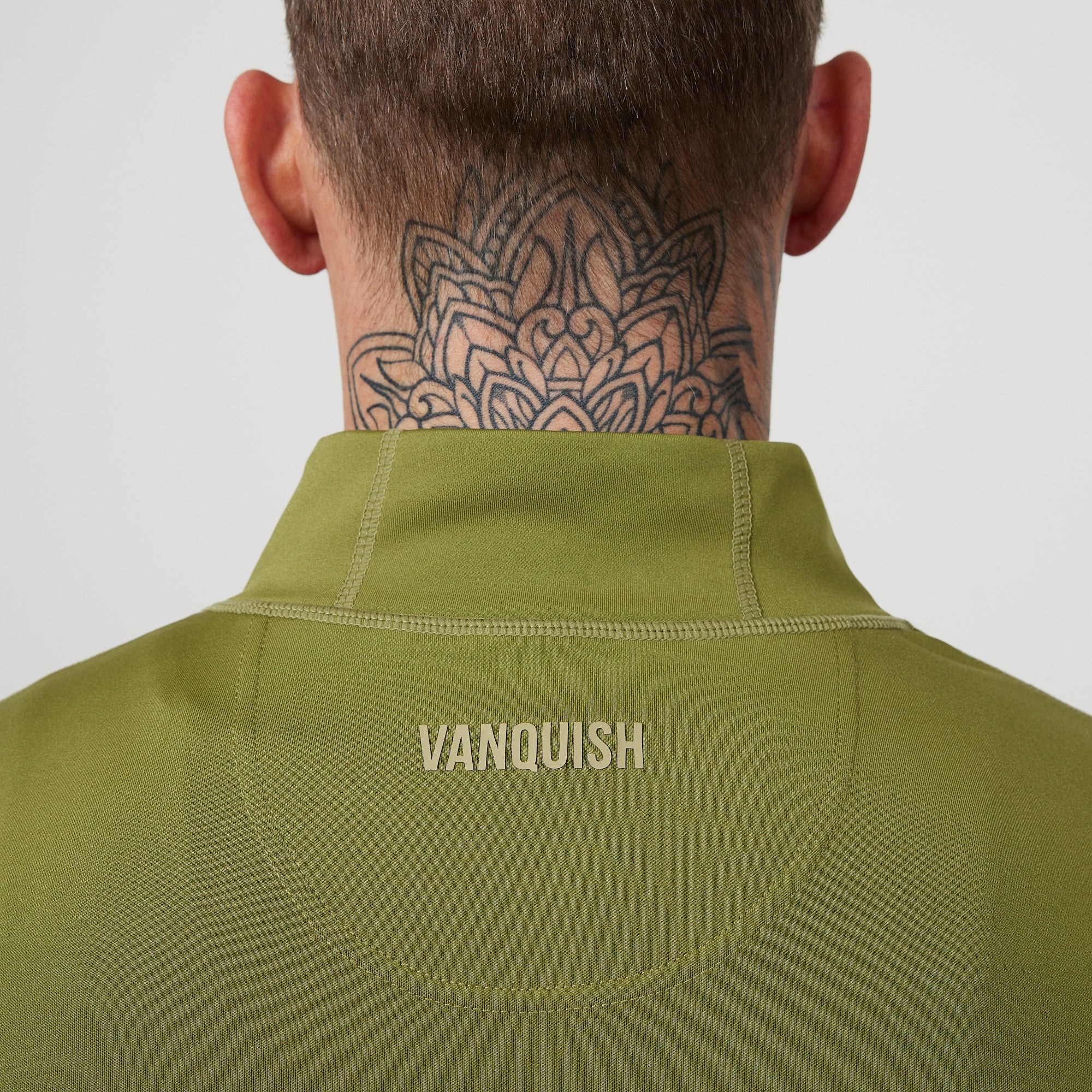Vanquish Essential Olive Green Performance 1/4 Zip Top - Image 3
