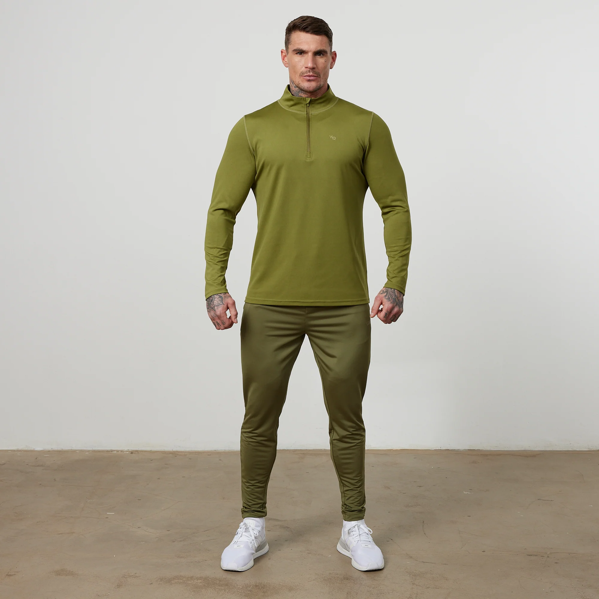 Vanquish Essential Olive Green Performance 1/4 Zip Top - Image 6