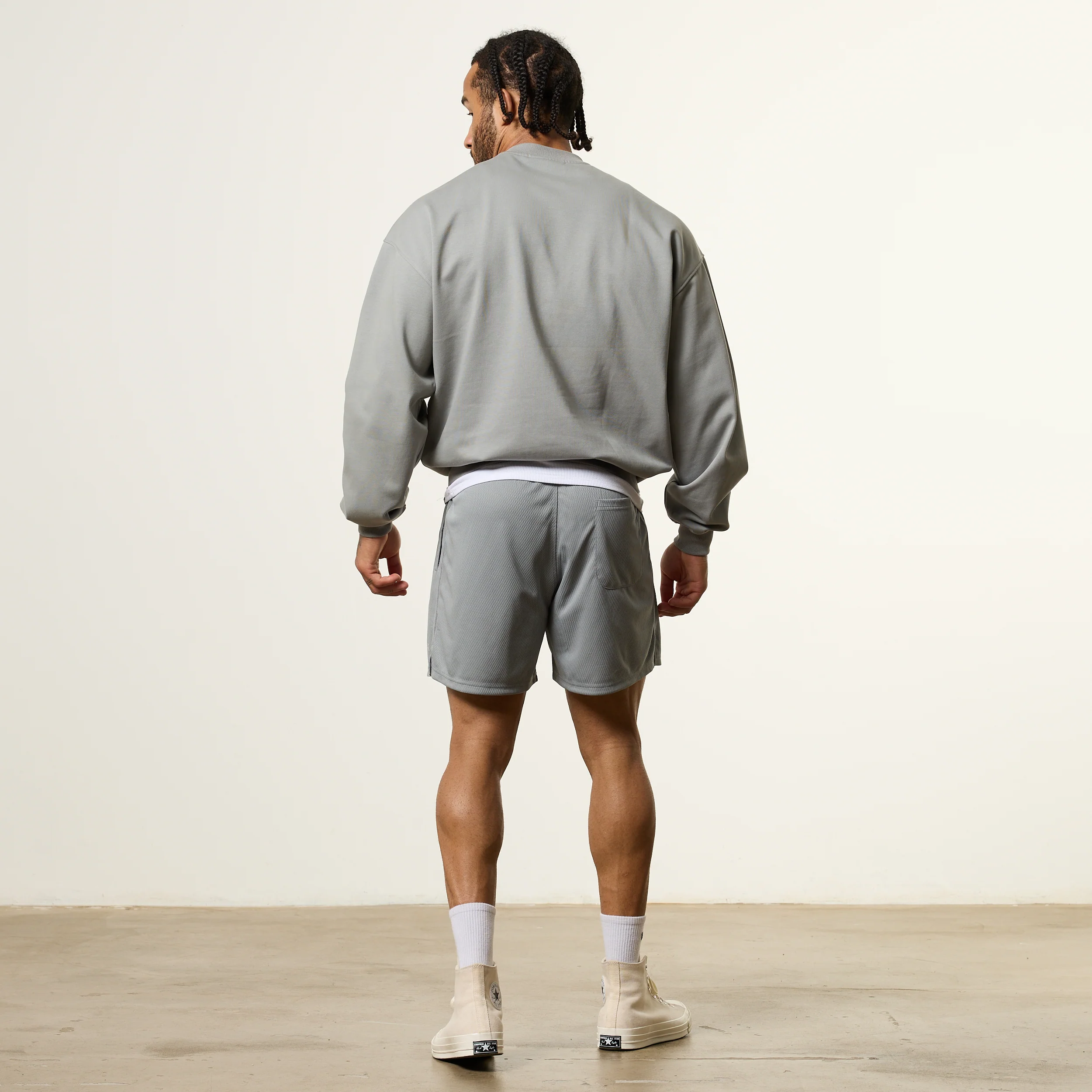 Vanquish Essential V2 Steel Grey Oversized Boxy Sweatshirt - Image 4
