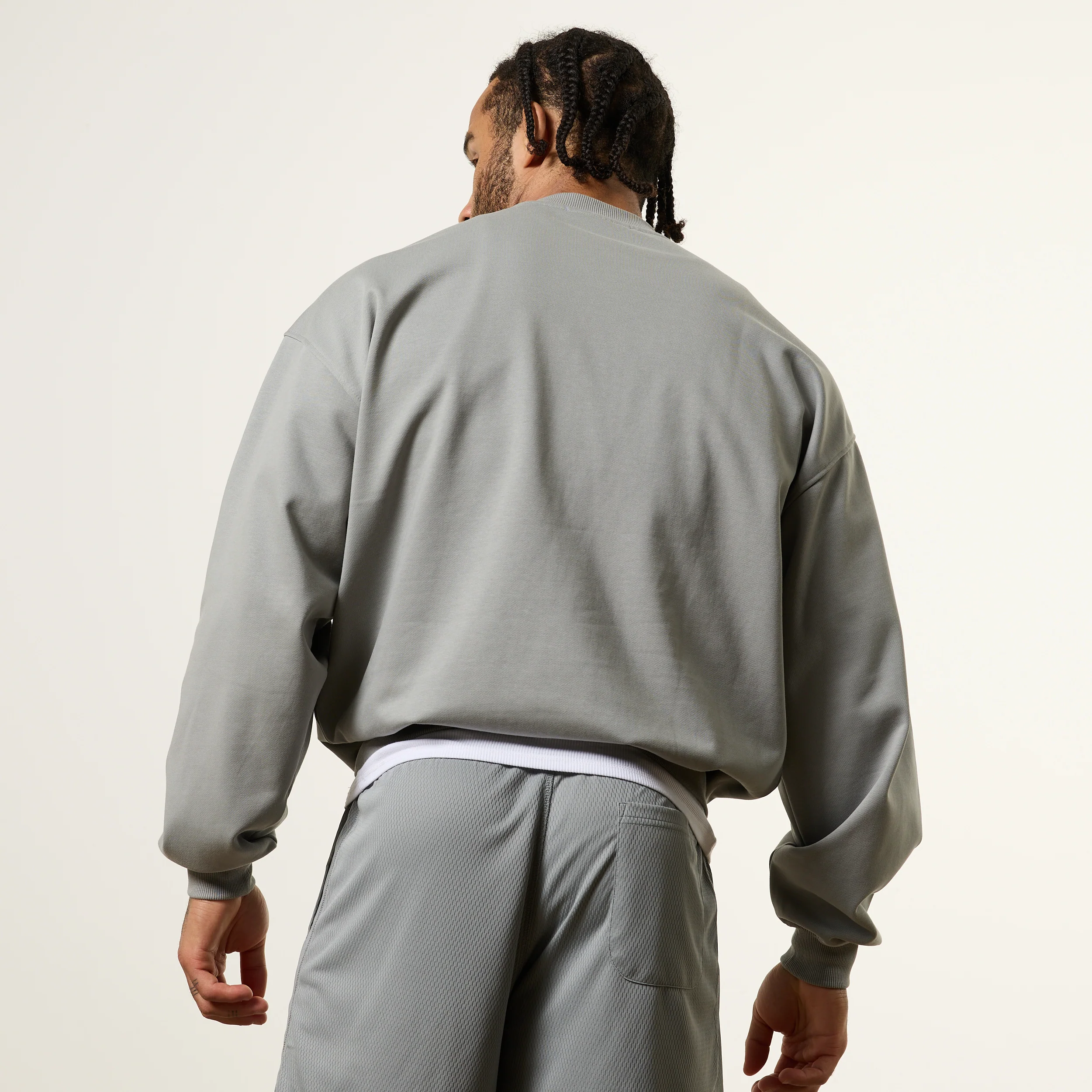 Vanquish Essential V2 Steel Grey Oversized Boxy Sweatshirt - Image 5