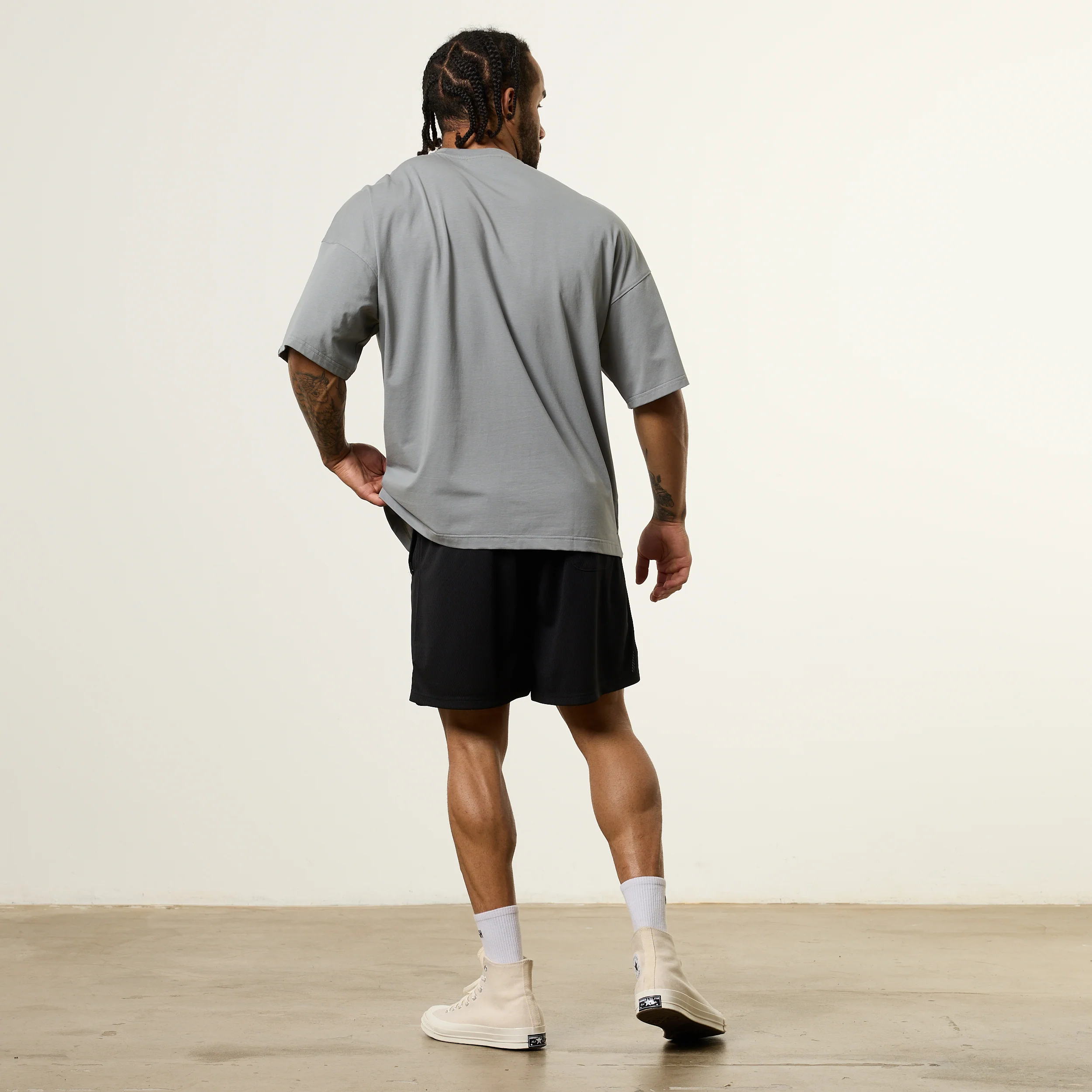 Vanquish Essential V2 Steel Grey Oversized Boxy T Shirt - Image 5