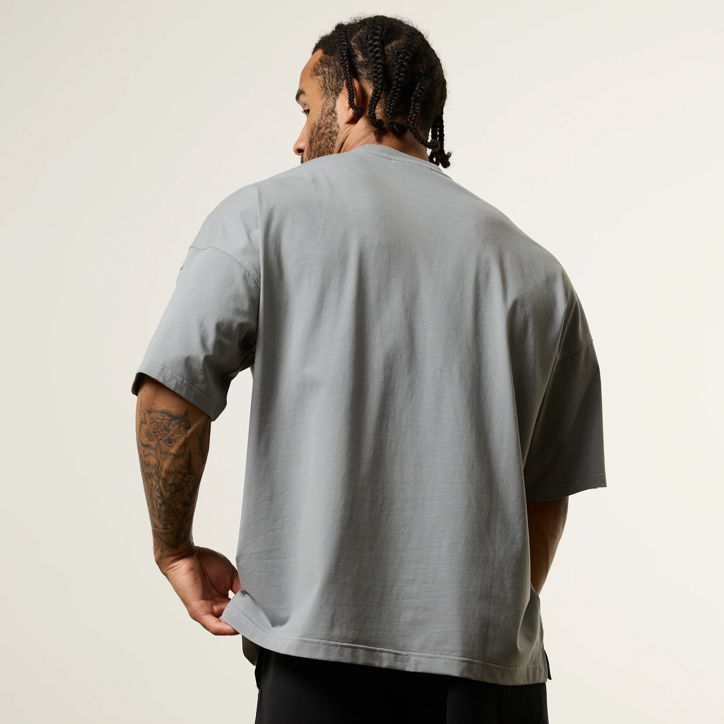 Vanquish Essential V2 Steel Grey Oversized Boxy T Shirt - Image 6
