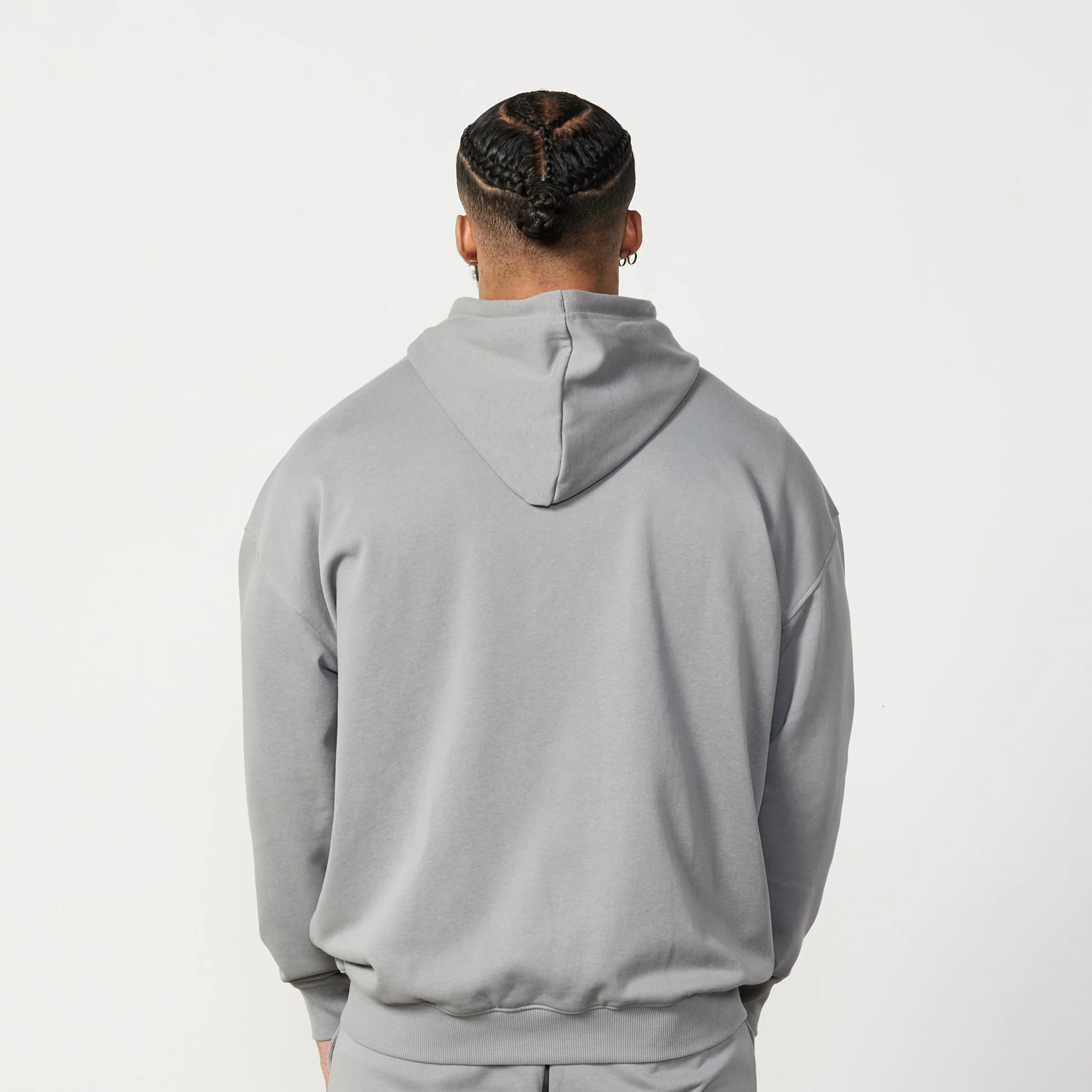 Vanquish Essential Steel Grey Oversized Pullover Hoodie - Image 4