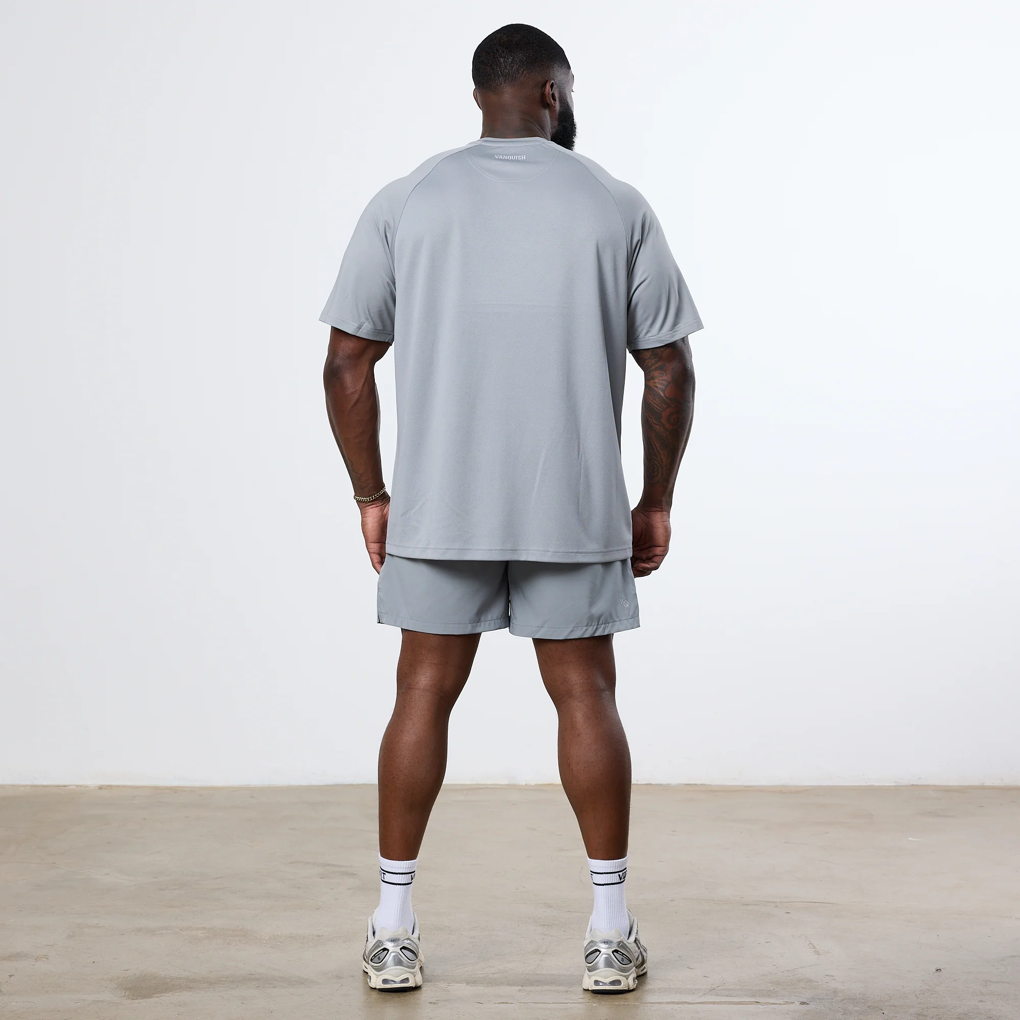 Vanquish Essential Steel Grey Performance Oversized T Shirt - Image 3