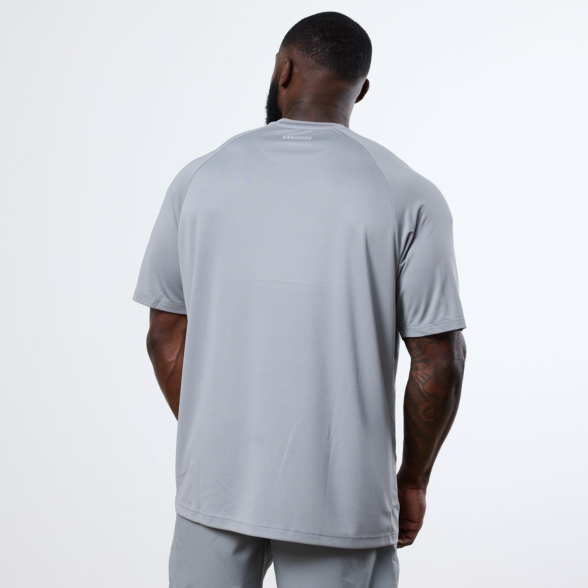 Vanquish Essential Steel Grey Performance Oversized T Shirt - Image 4