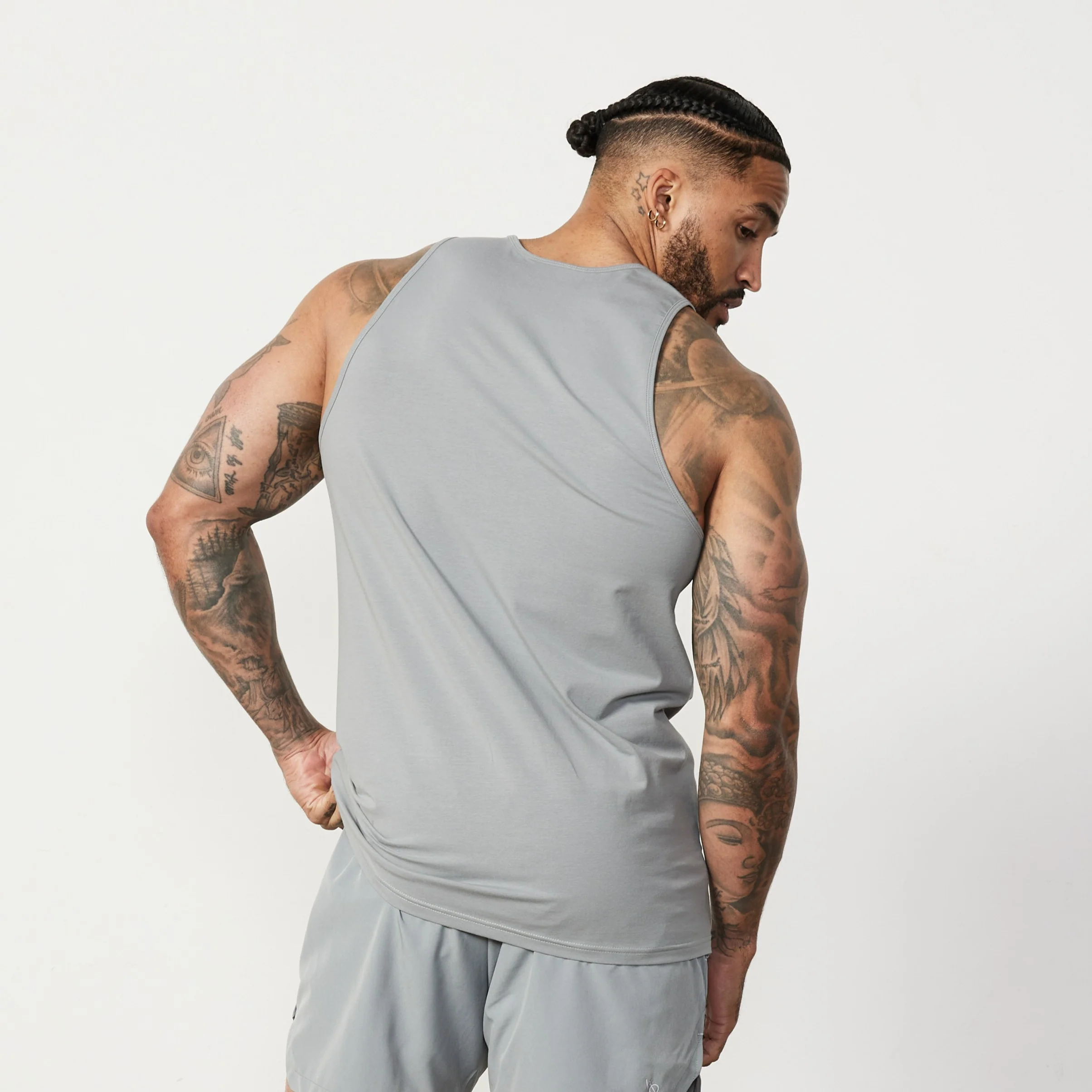 Vanquish Essential Steel Grey Regular Fit Tank Top - Image 4