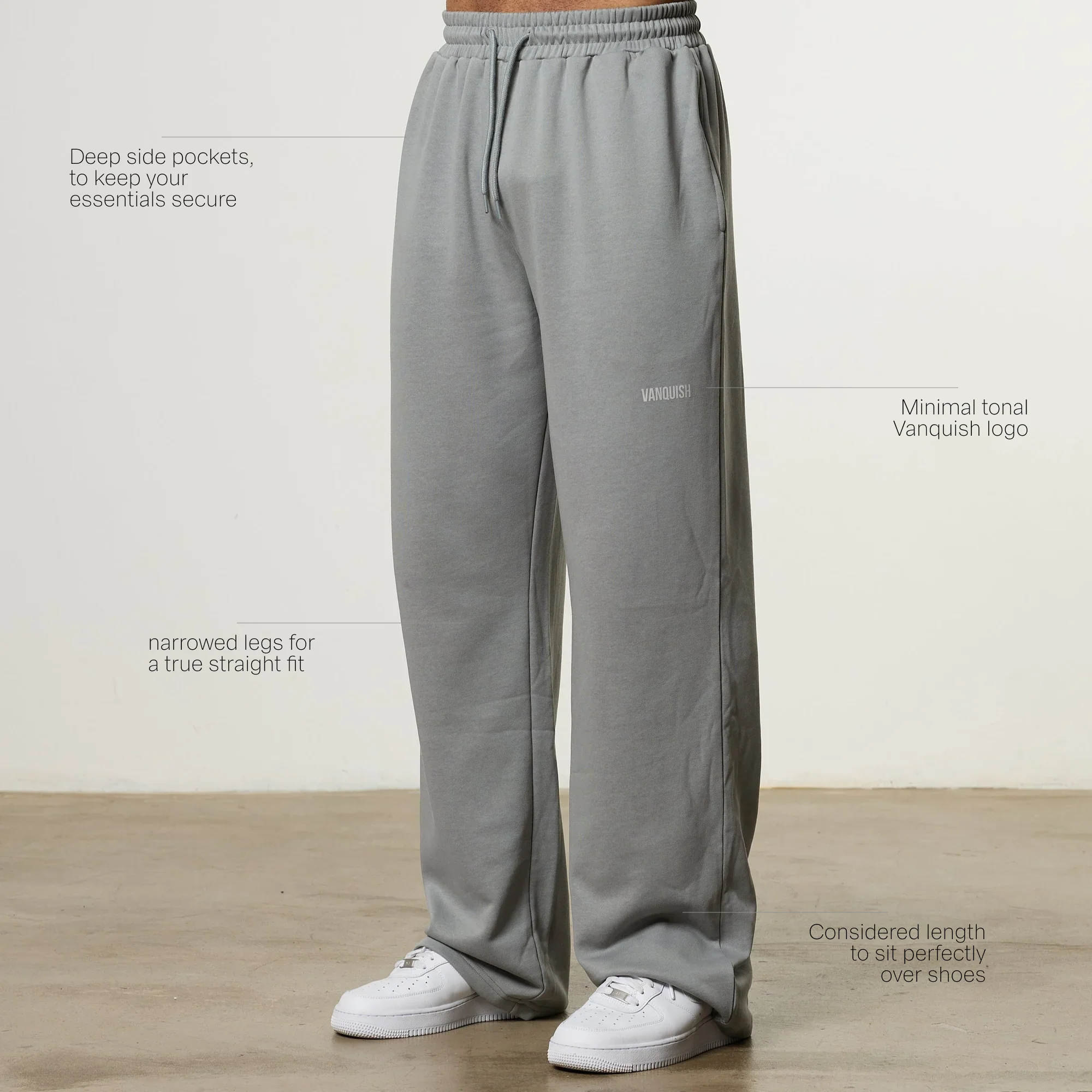 Vanquish Essential V2 Steel Grey Straight Leg Sweatpants - Image 2