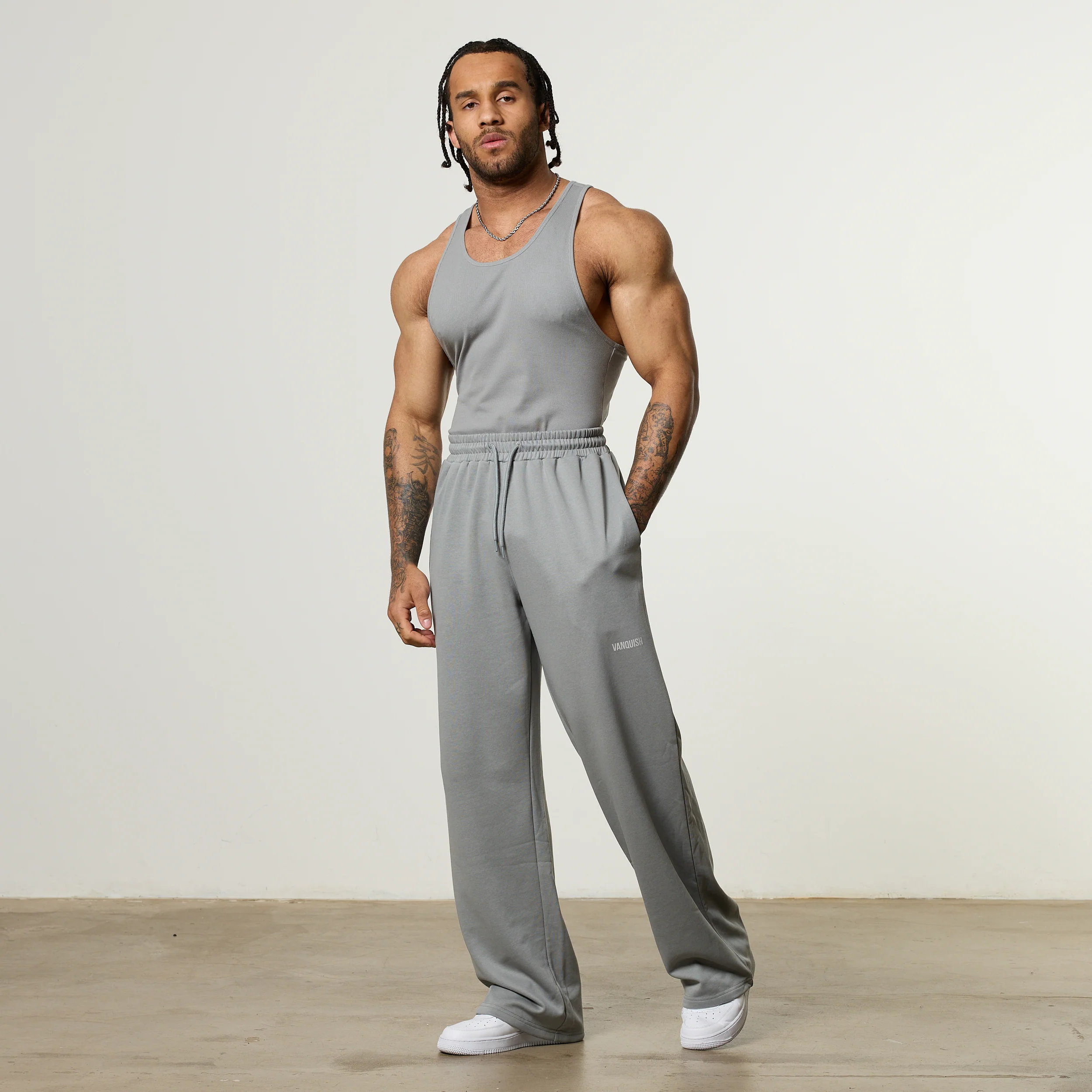 Vanquish Essential V2 Steel Grey Straight Leg Sweatpants - Image 5