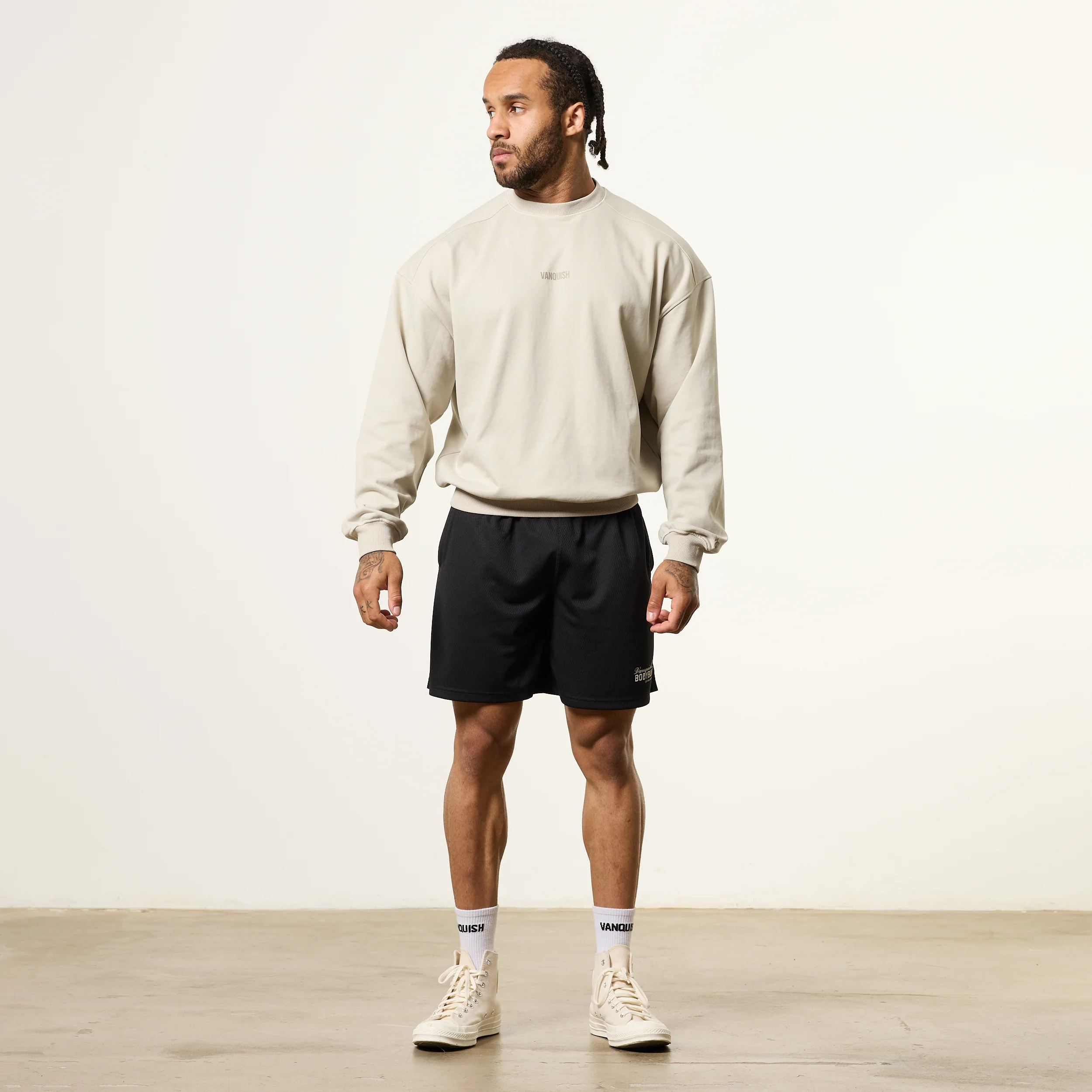 Vanquish Essential V2 Stone Oversized Boxy Sweatshirt - Image 3