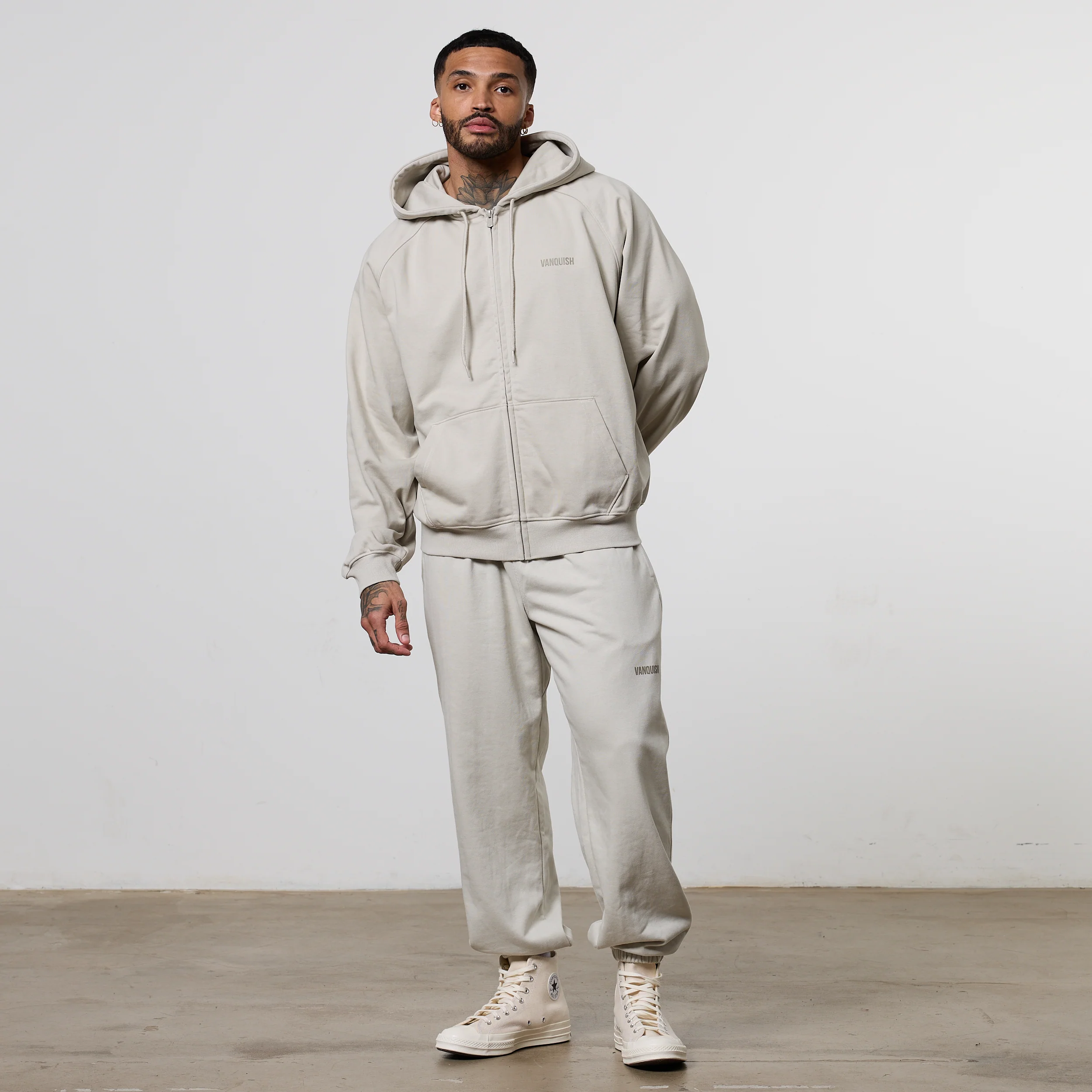 Vanquish Essential Stone Oversized Boxy Hoodie - Image 4