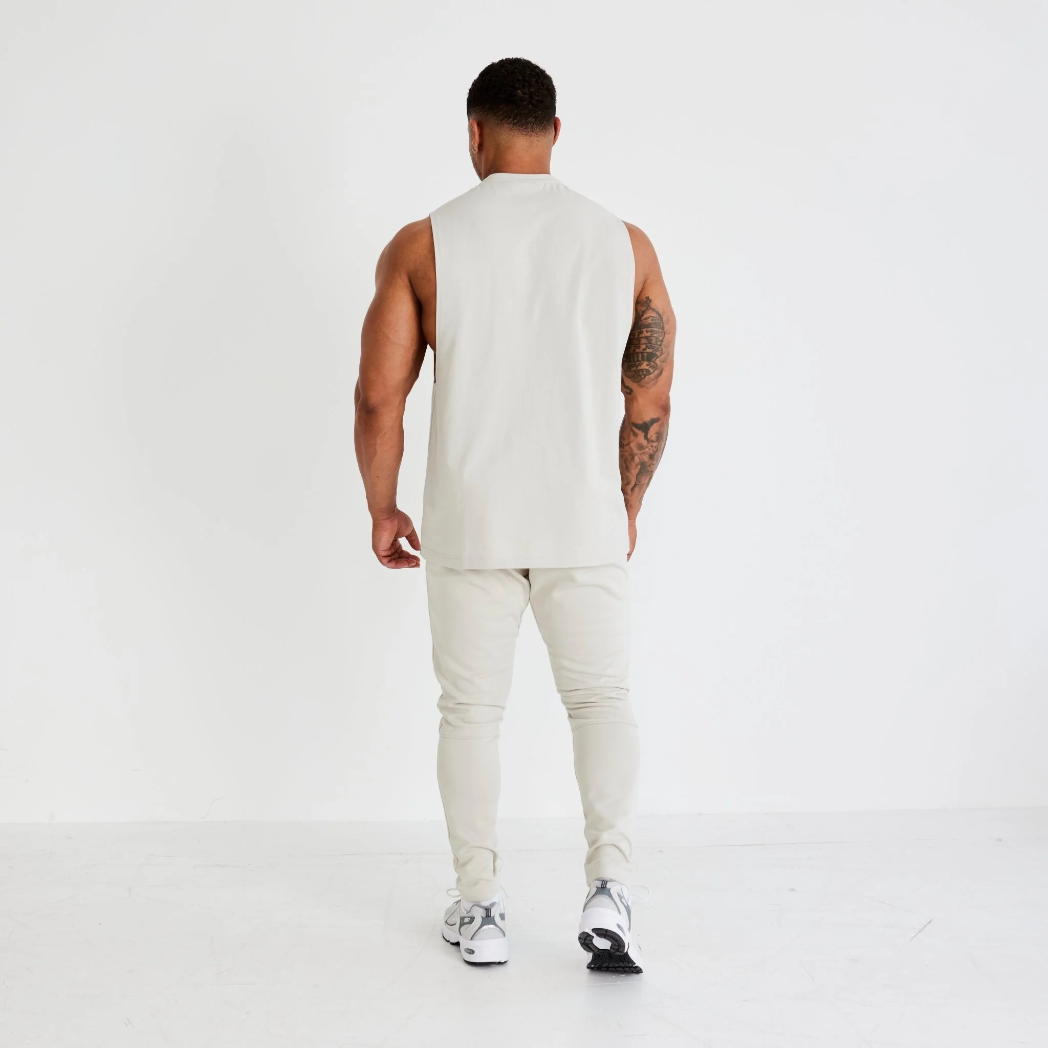 Vanquish Essential Stone Oversized Sleeveless T Shirt - Image 5