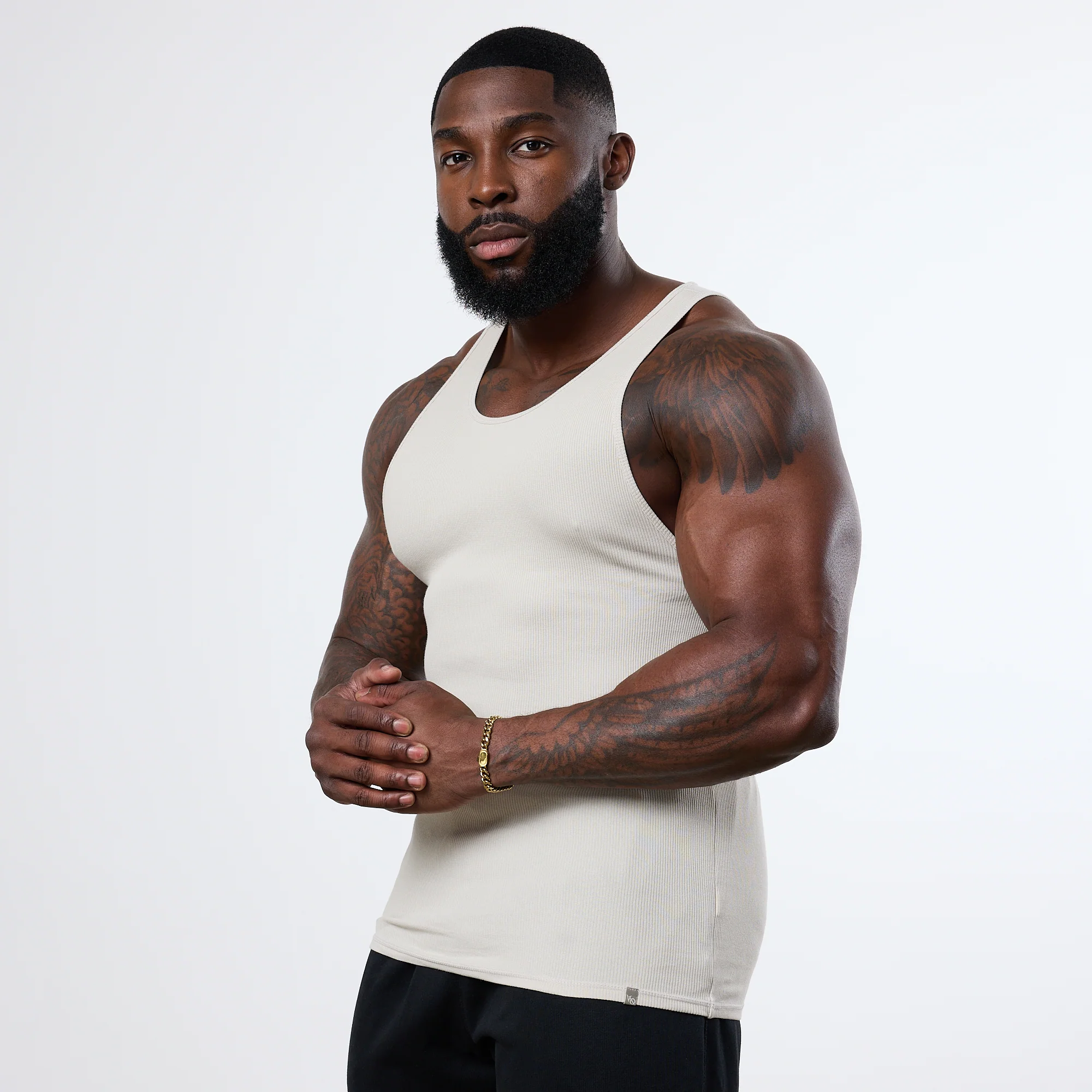 Vanquish Essential V2 Stone Ribbed Tank - Image 2