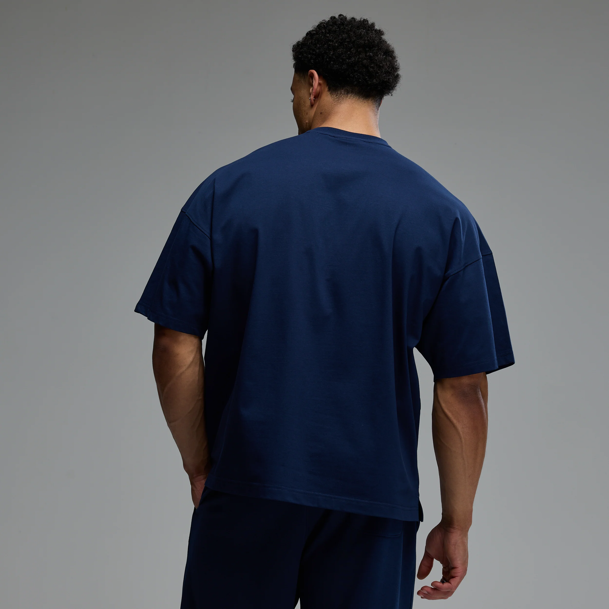 Vanquish Essential V2 Navy Oversized Boxy T Shirt - Image 2
