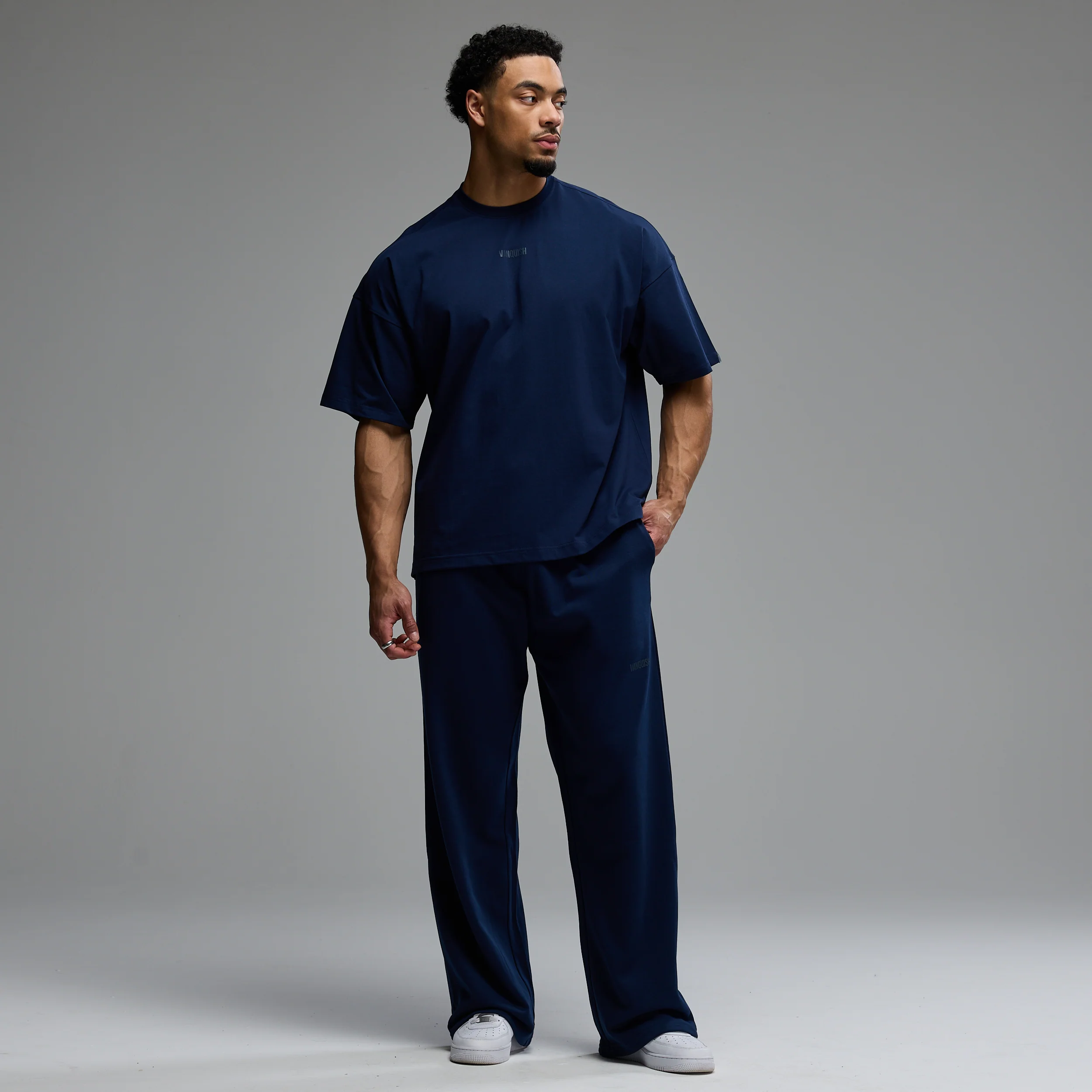 Vanquish Essential V2 Navy Oversized Boxy T Shirt - Image 4