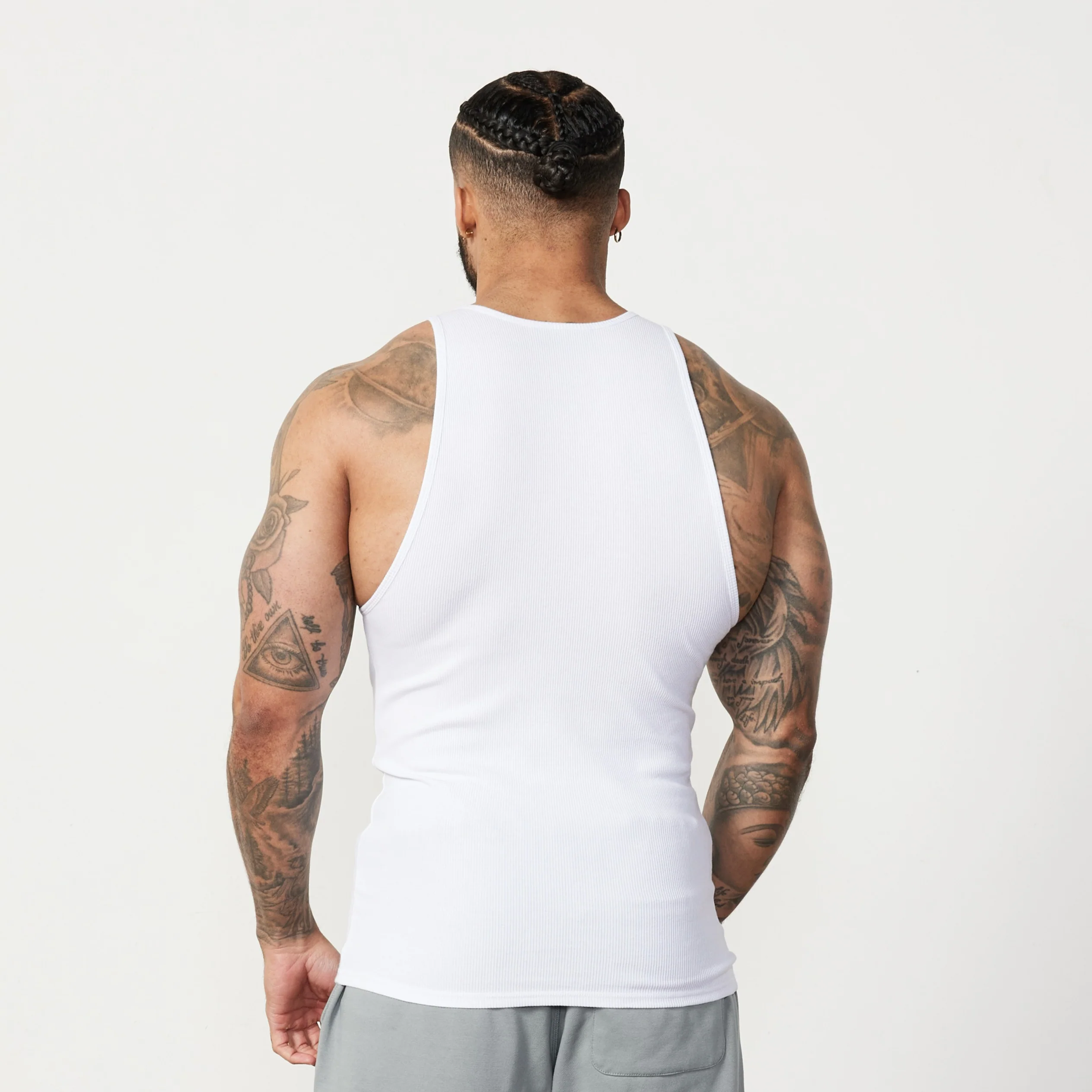 Vanquish Essential V2 White Ribbed Tank - Image 4