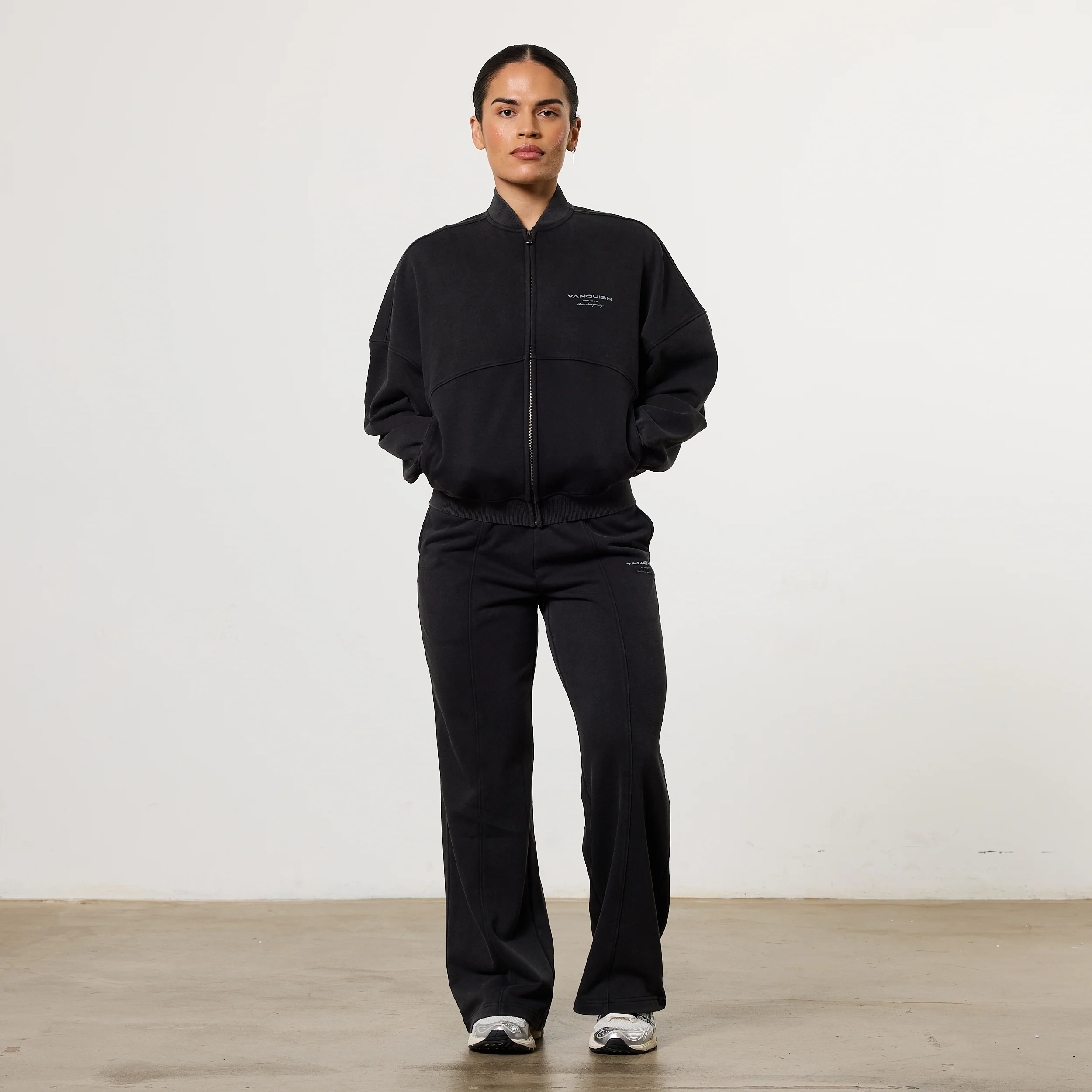 Vanquish Womens Washed Black Zip Up Jacket - Image 4
