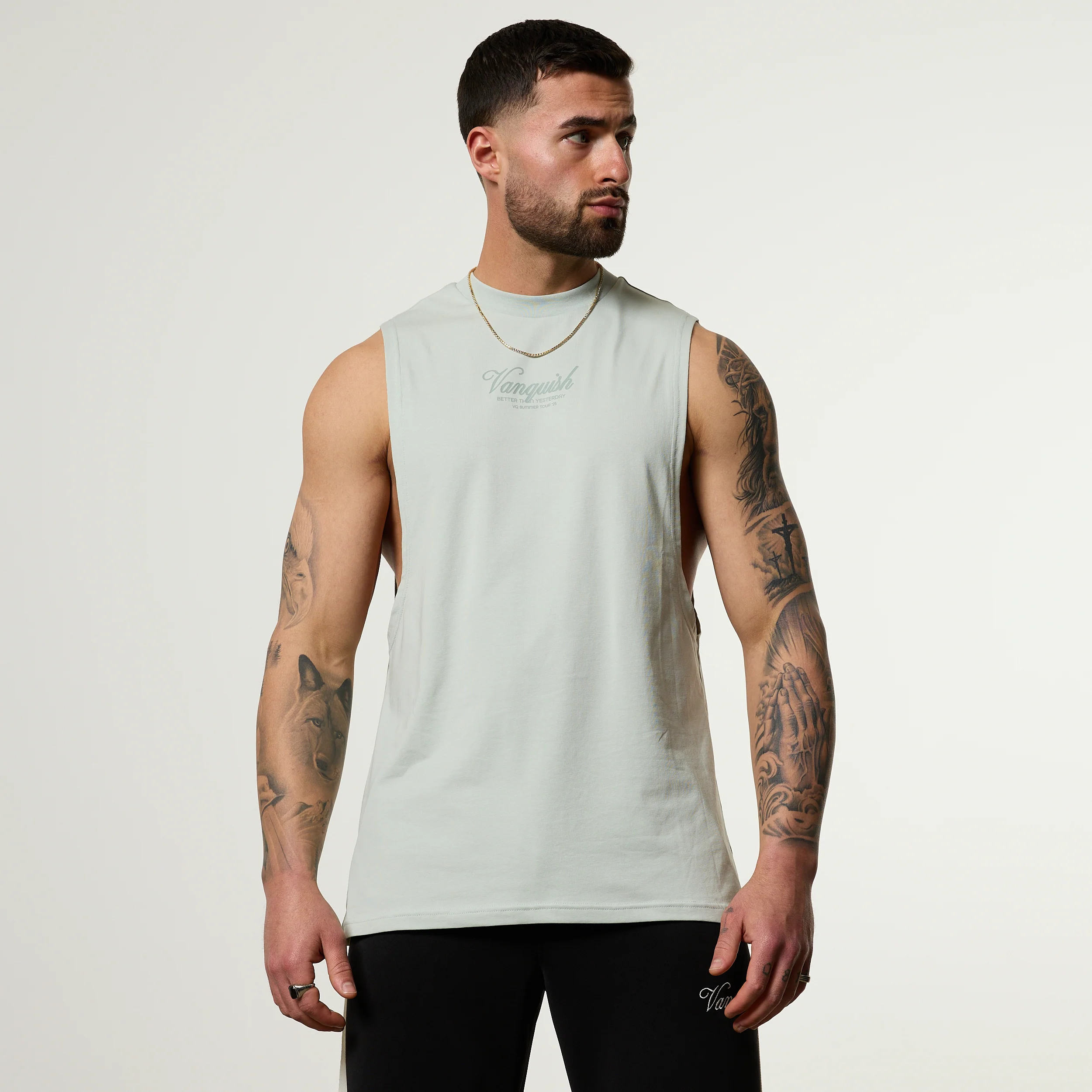 Vanquish Off Season Green Sleeveless T Shirt - Image 2