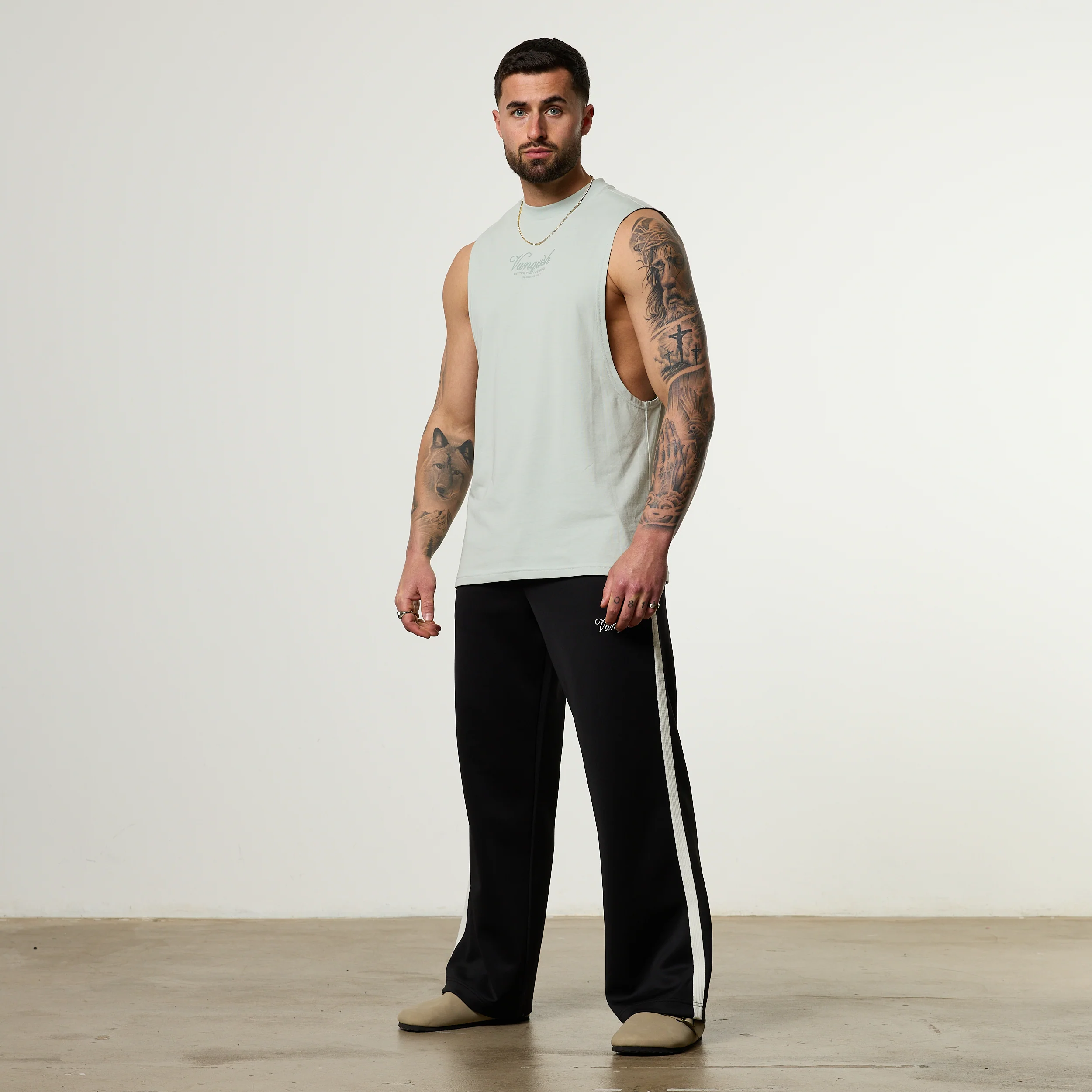 Vanquish Off Season Green Sleeveless T Shirt - Image 3