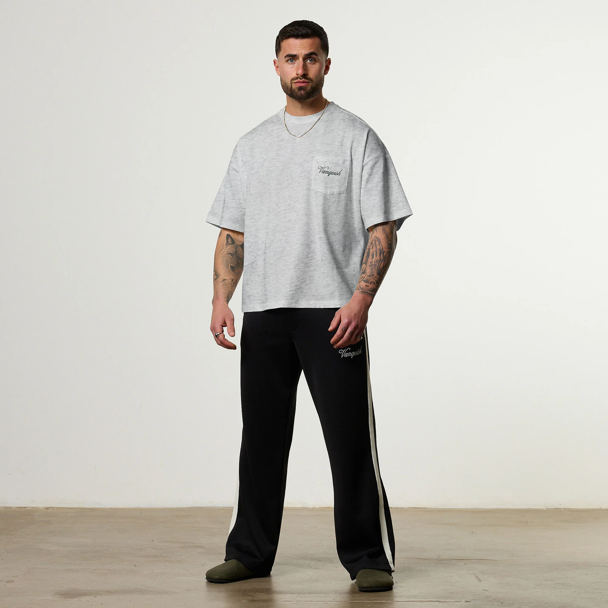 Vanquish Off Season Ice Marl Oversized Boxy Pocket T Shirt - Image 3