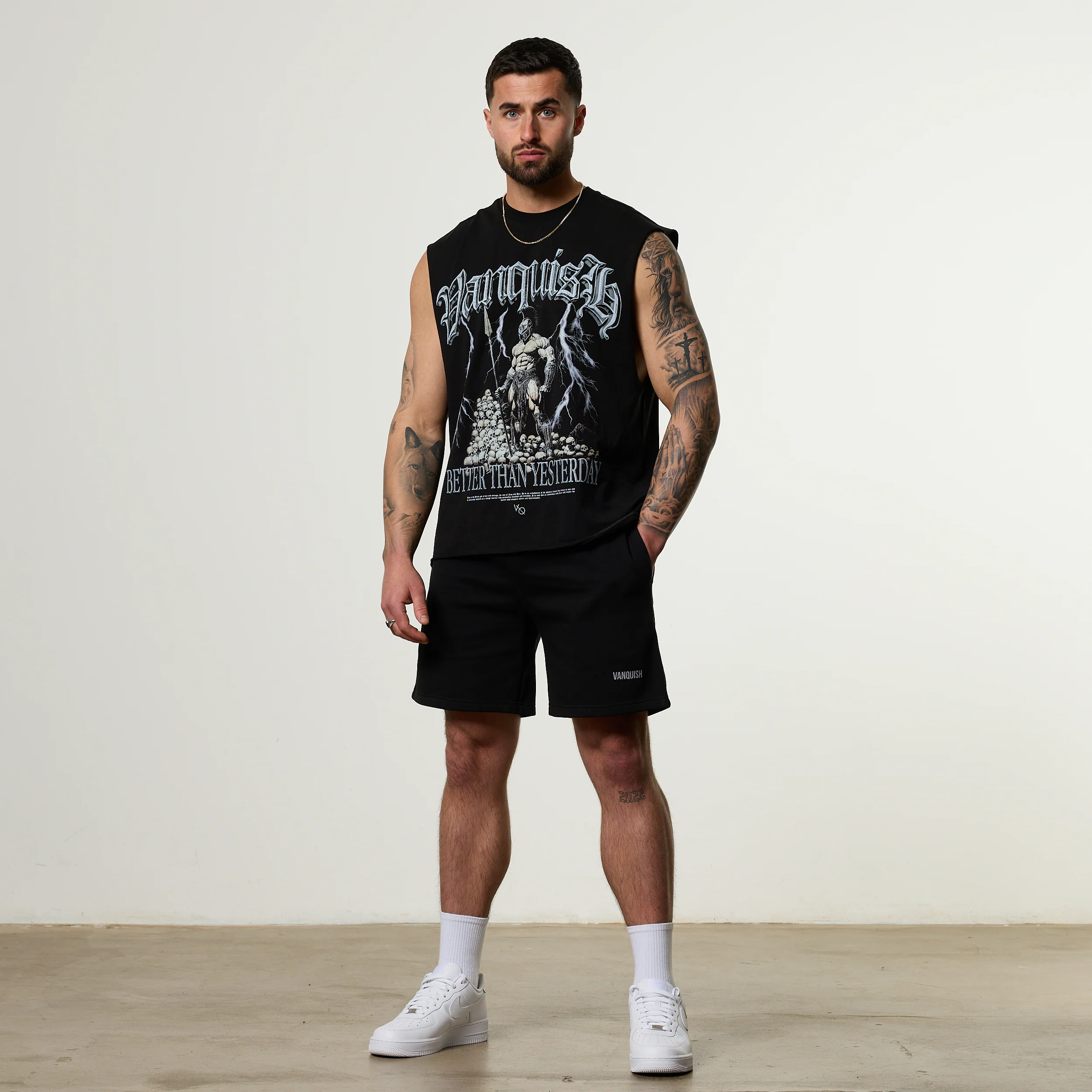 Vanquish Olympus Black Ares Oversized Boxy Cut Off Sleeveless T Shirt - Image 3