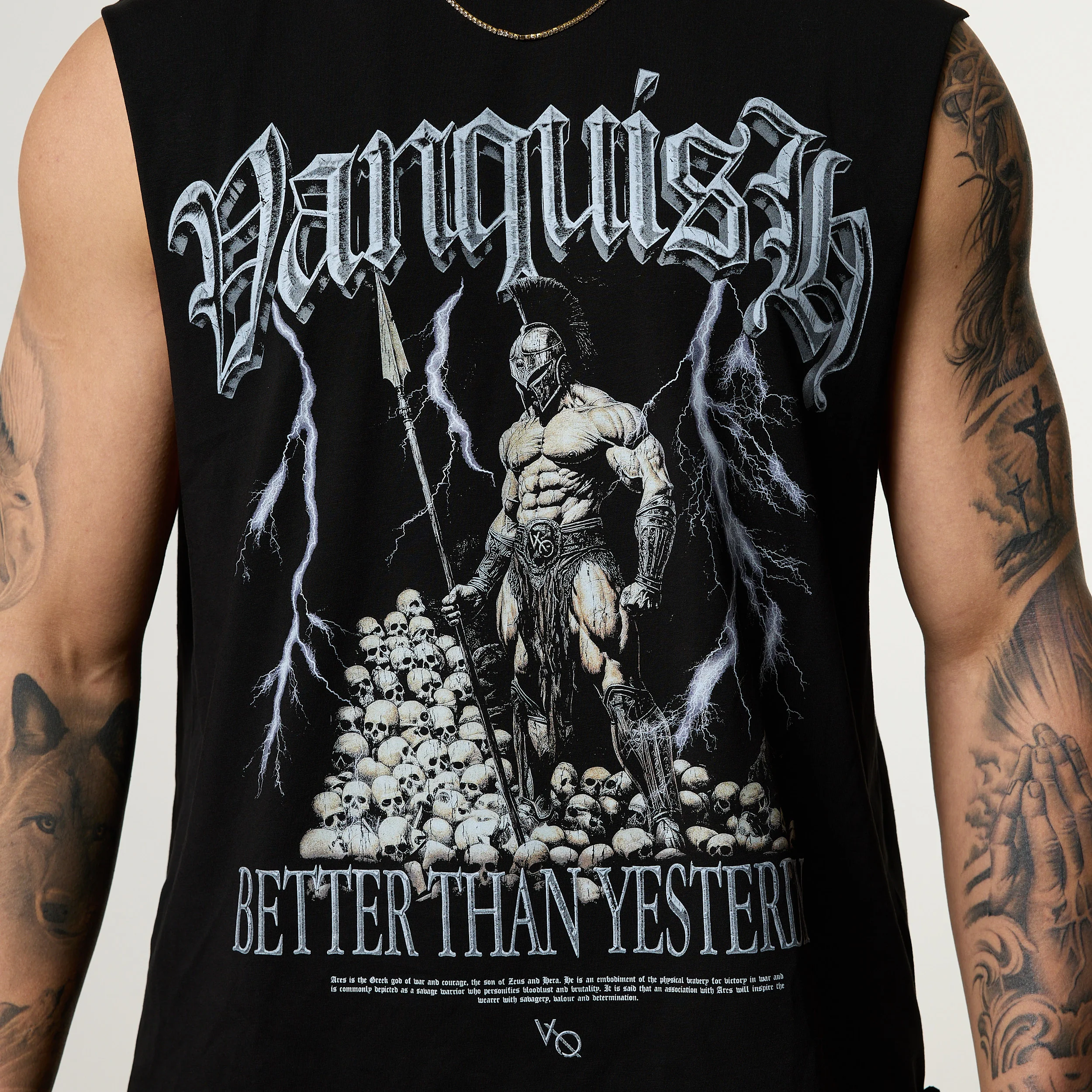 Vanquish Olympus Black Ares Oversized Boxy Cut Off Sleeveless T Shirt - Image 4