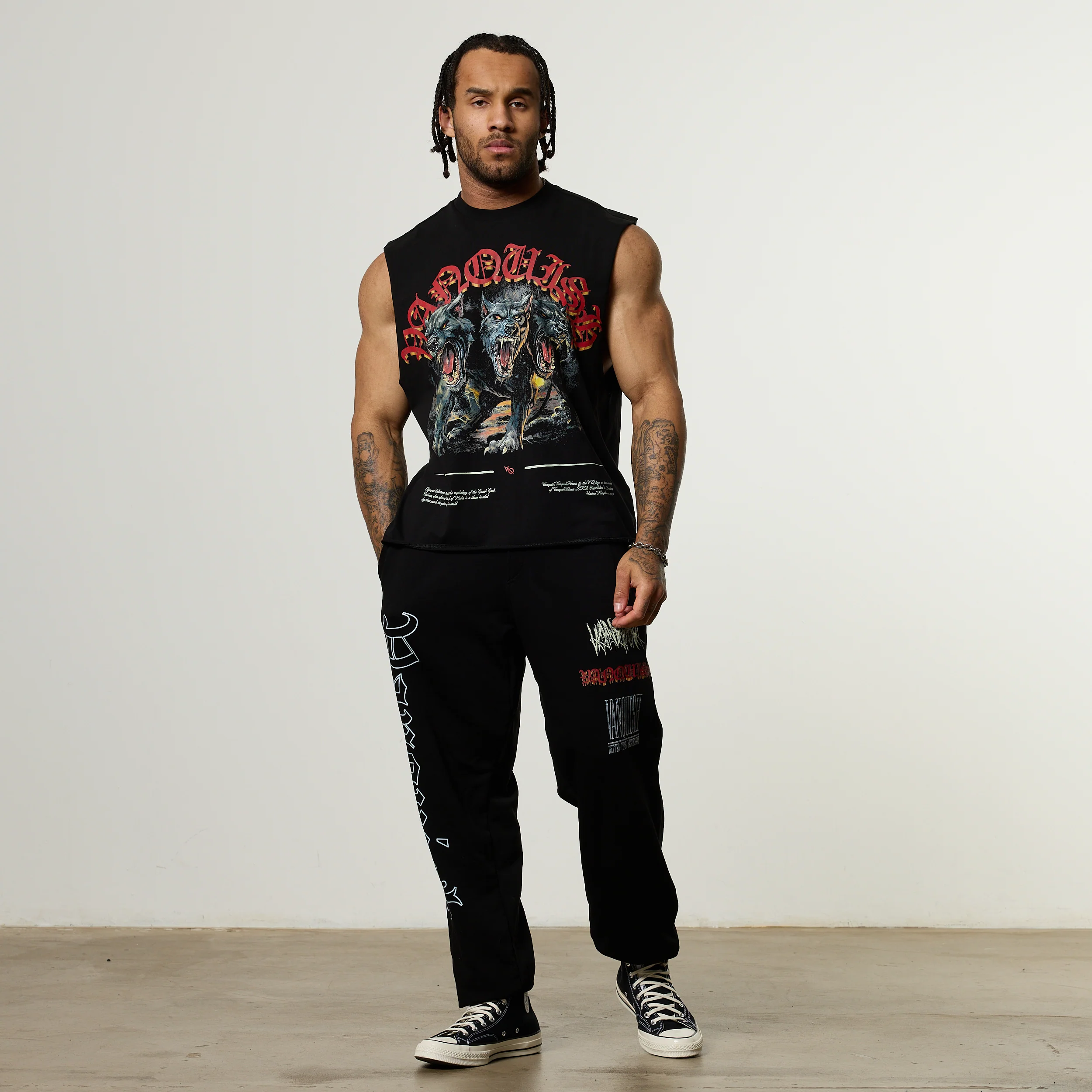Vanquish Olympus Black Cerberus Oversized Boxy Cut Off Sleeveless T Shirt - Image 3