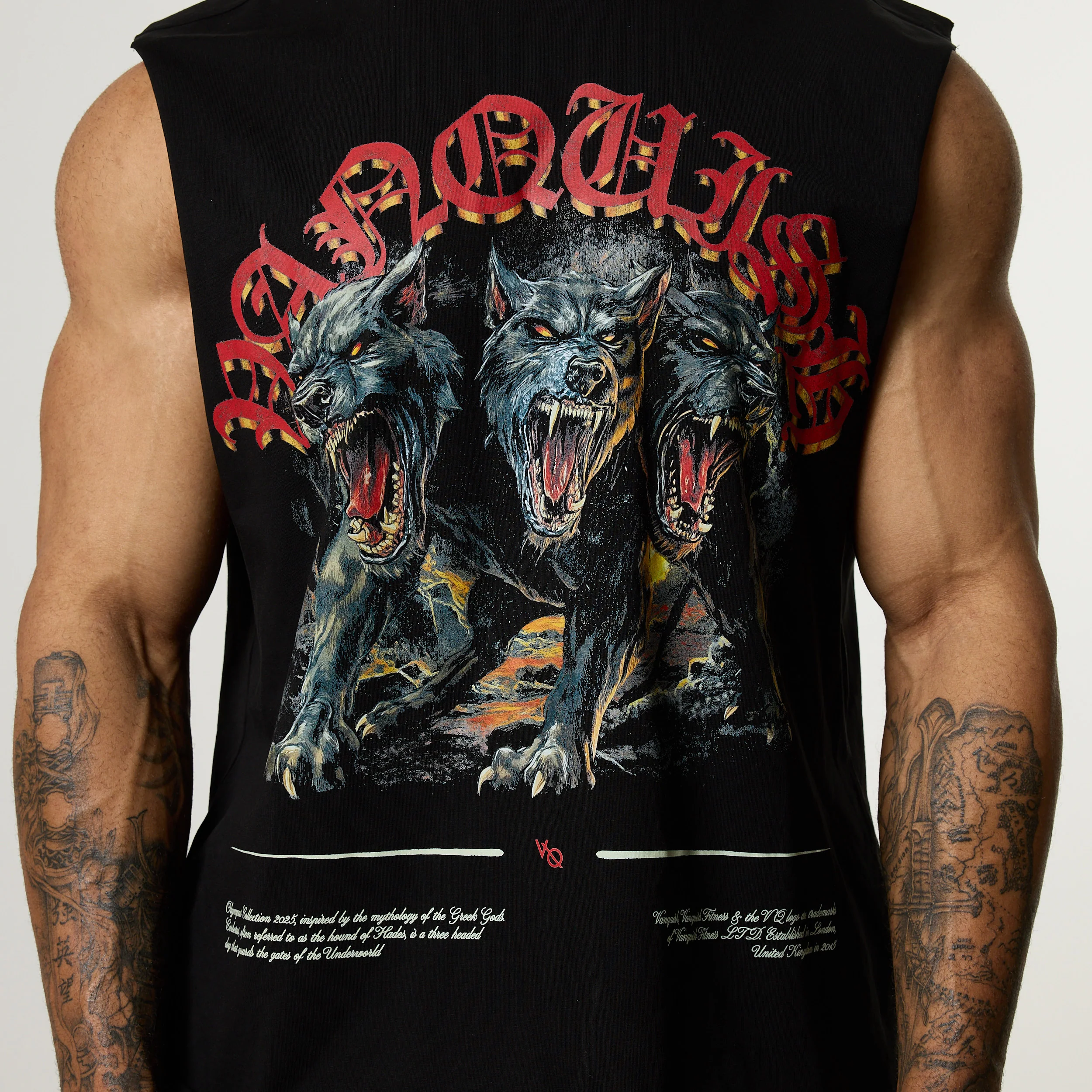 Vanquish Olympus Black Cerberus Oversized Boxy Cut Off Sleeveless T Shirt - Image 4
