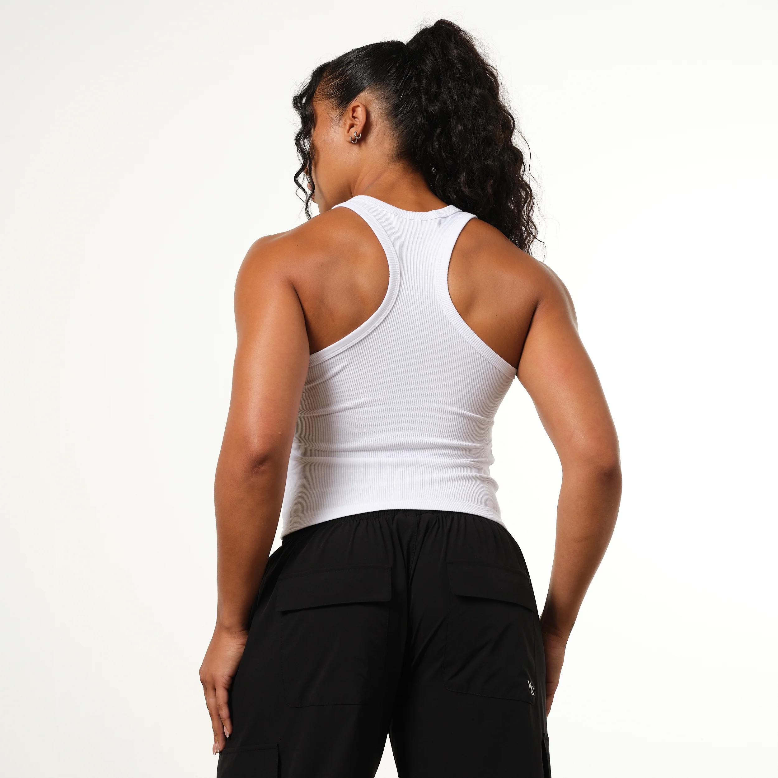 Vanquish Racer White Ribbed Vest - Image 3
