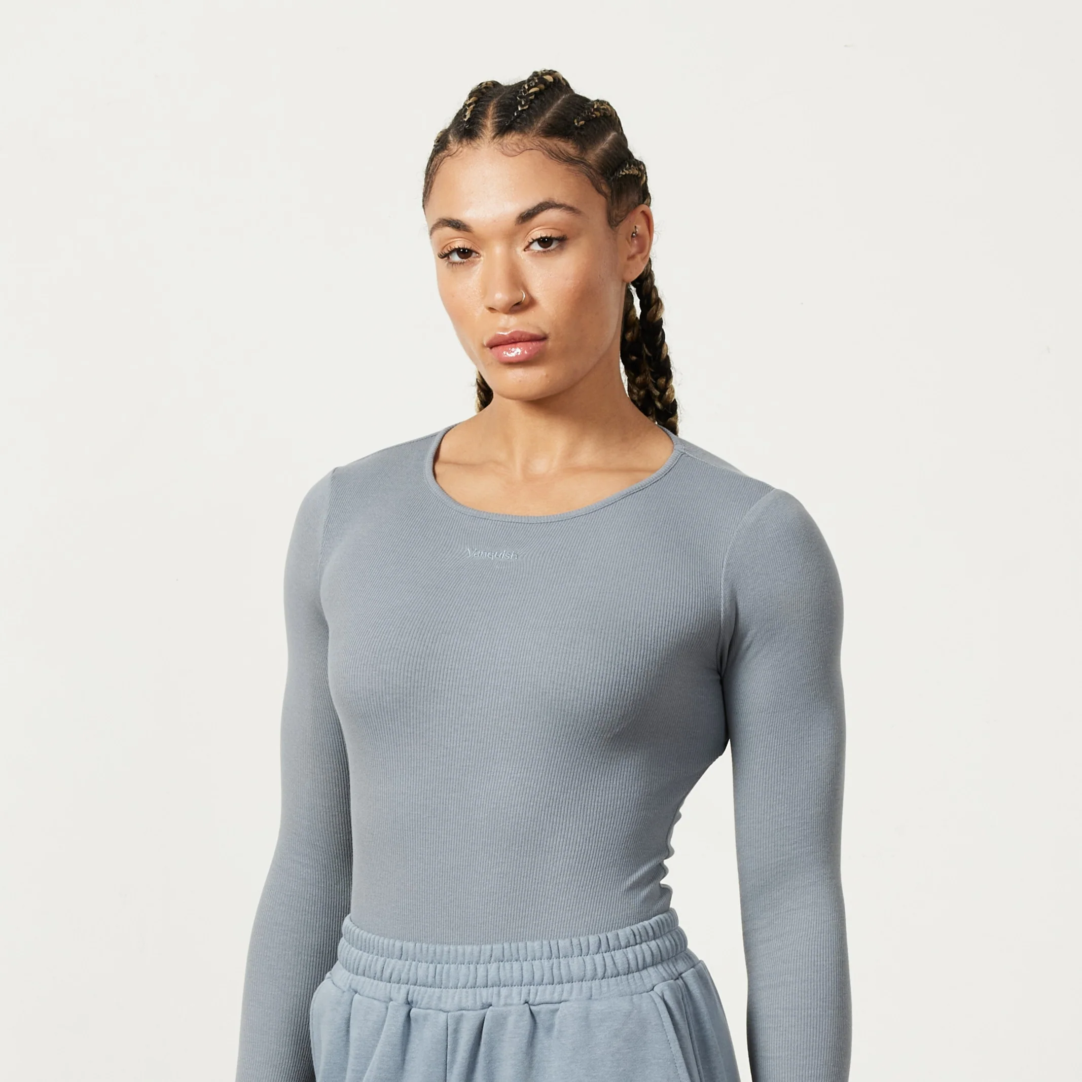 Vanquish Restore Slate Grey Long Sleeve Ribbed Bodysuit - Image 3