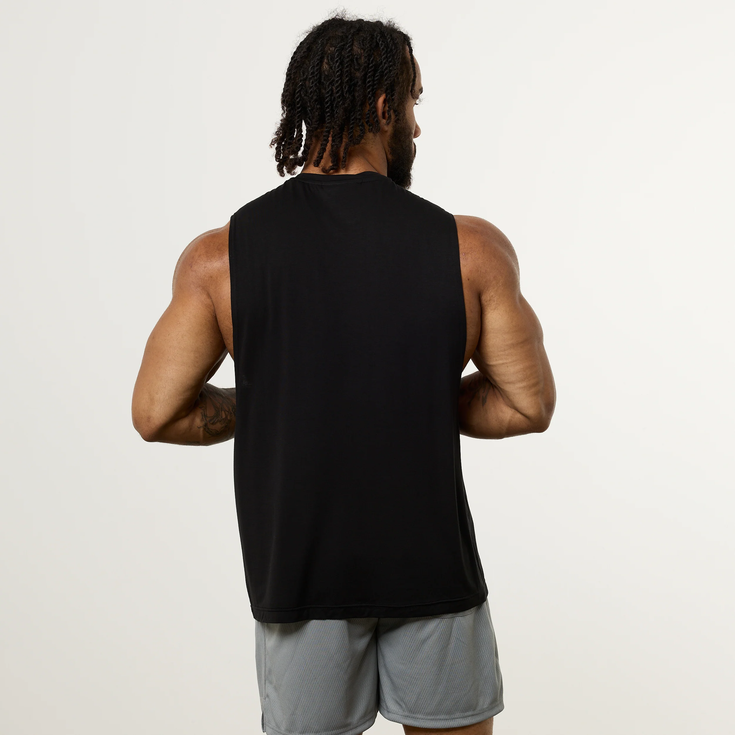 Vanquish Ultra Soft Black Oversized Sleeveless T Shirt - Image 5