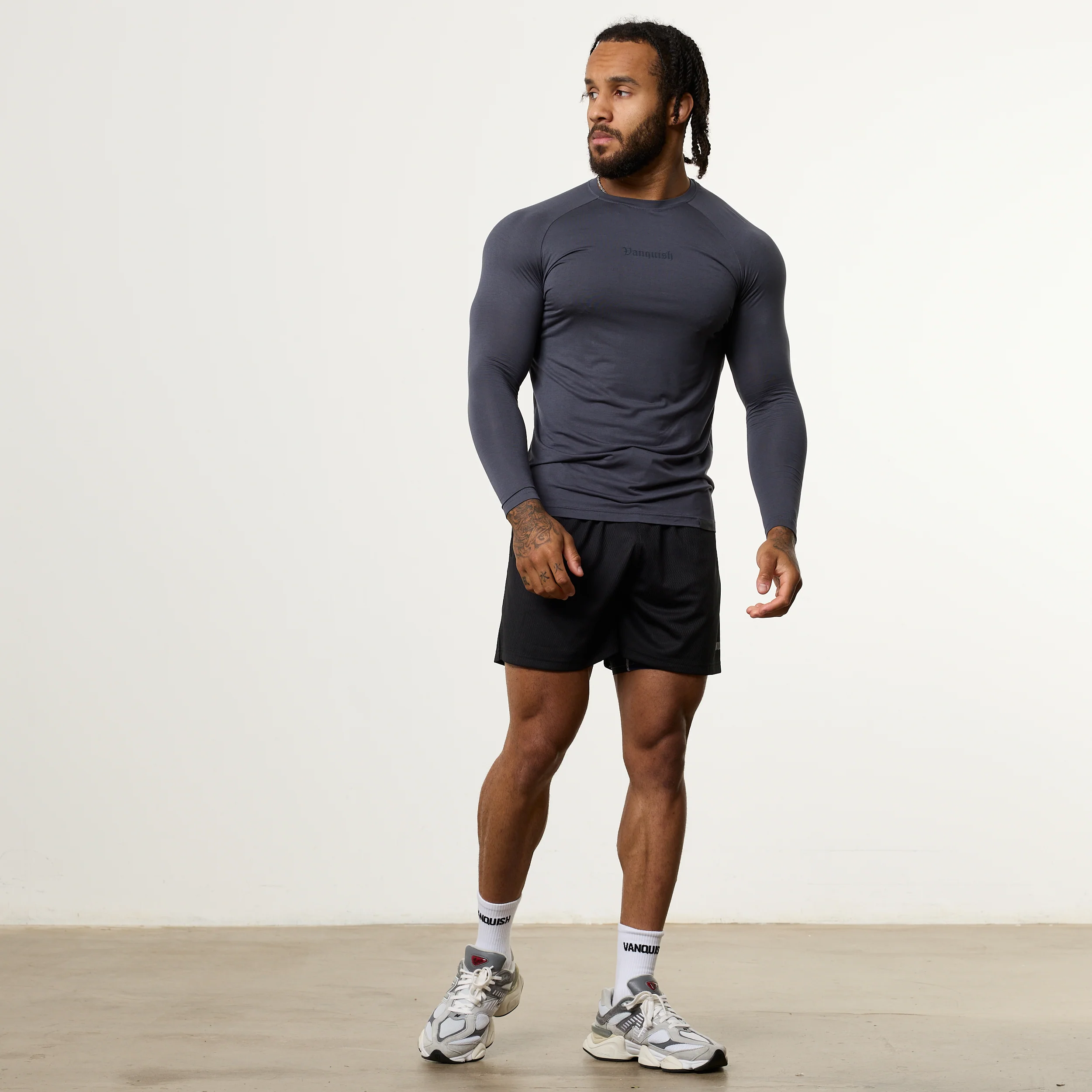 Vanquish Ultra Soft Denim Blue Long Sleeve Slim Fit T Shirt - Image 3