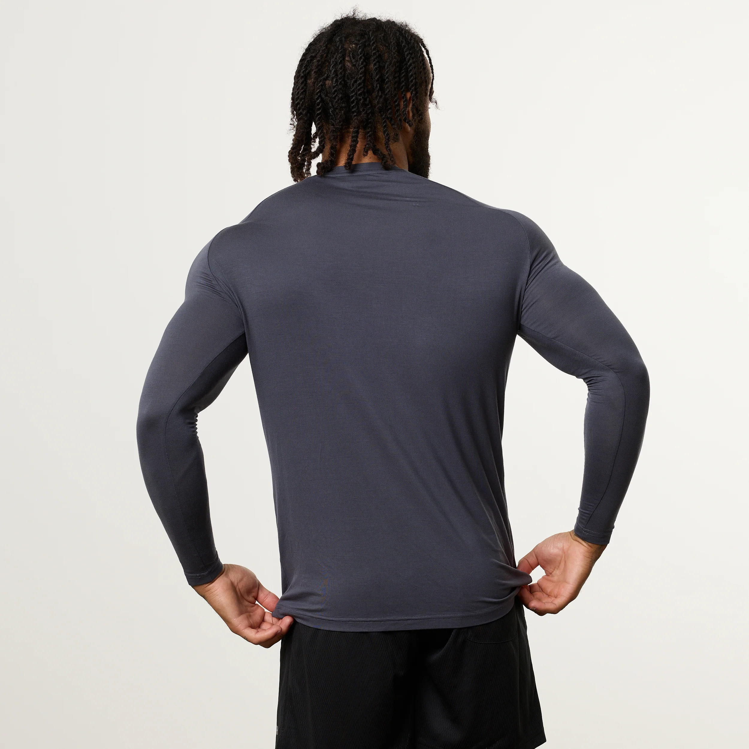 Vanquish Ultra Soft Denim Blue Long Sleeve Slim Fit T Shirt - Image 4