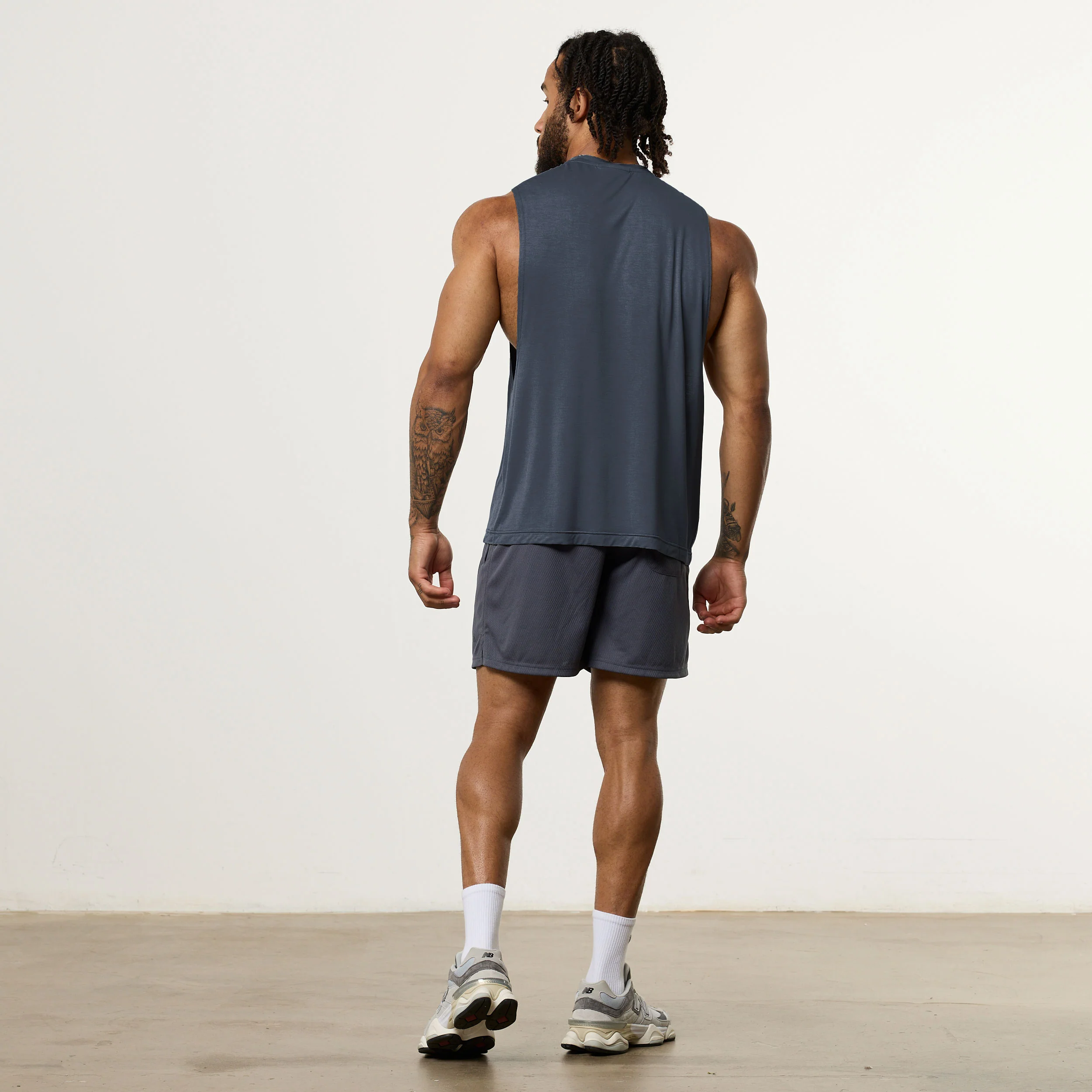 Vanquish Ultra Soft Denim Blue Oversized Sleeveless T Shirt - Image 4