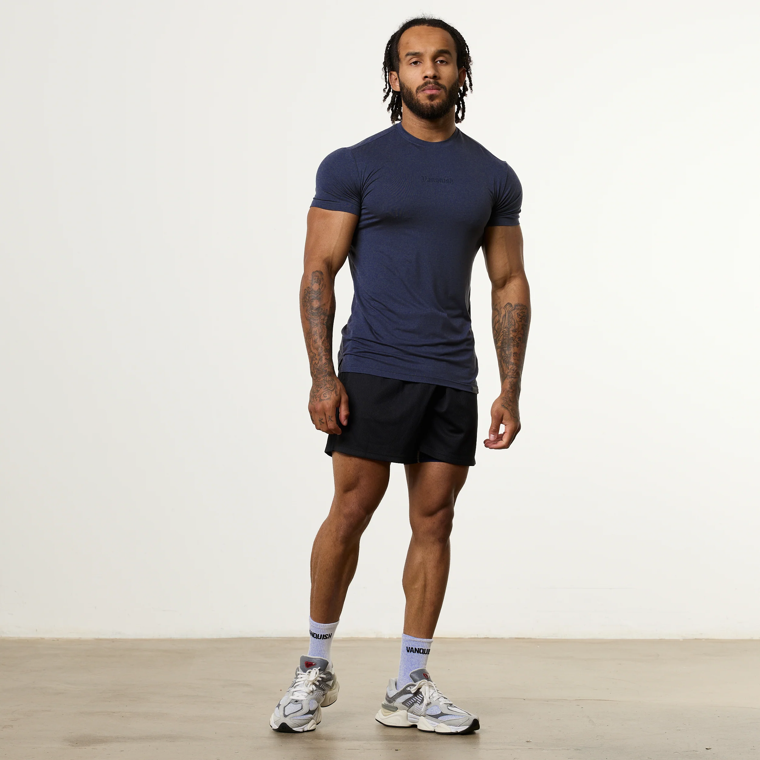 Vanquish Ultra Soft Navy Blue Slim Fit T Shirt - Image 4