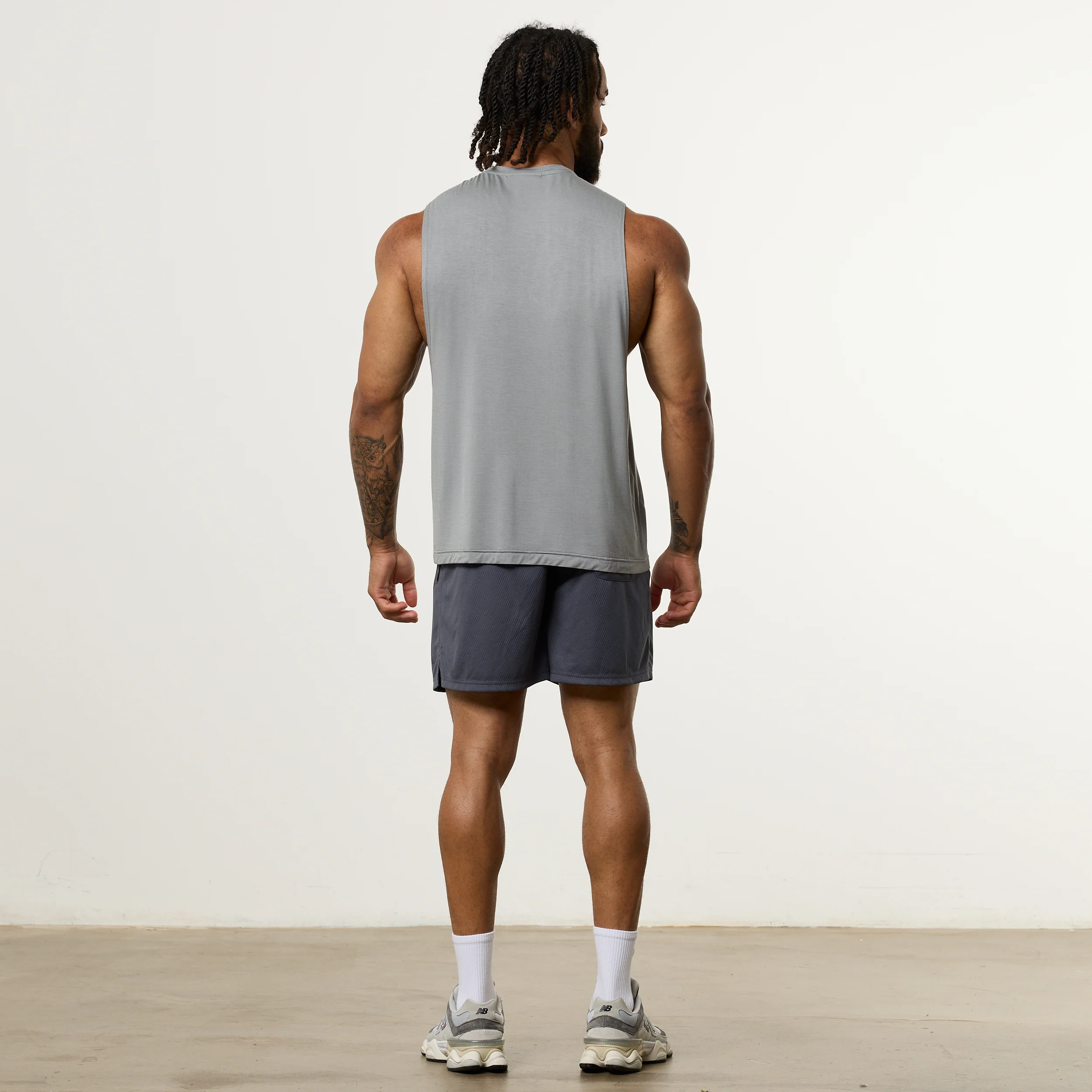 Vanquish Ultra Soft Steel Grey Oversized Sleeveless T Shirt - Image 5