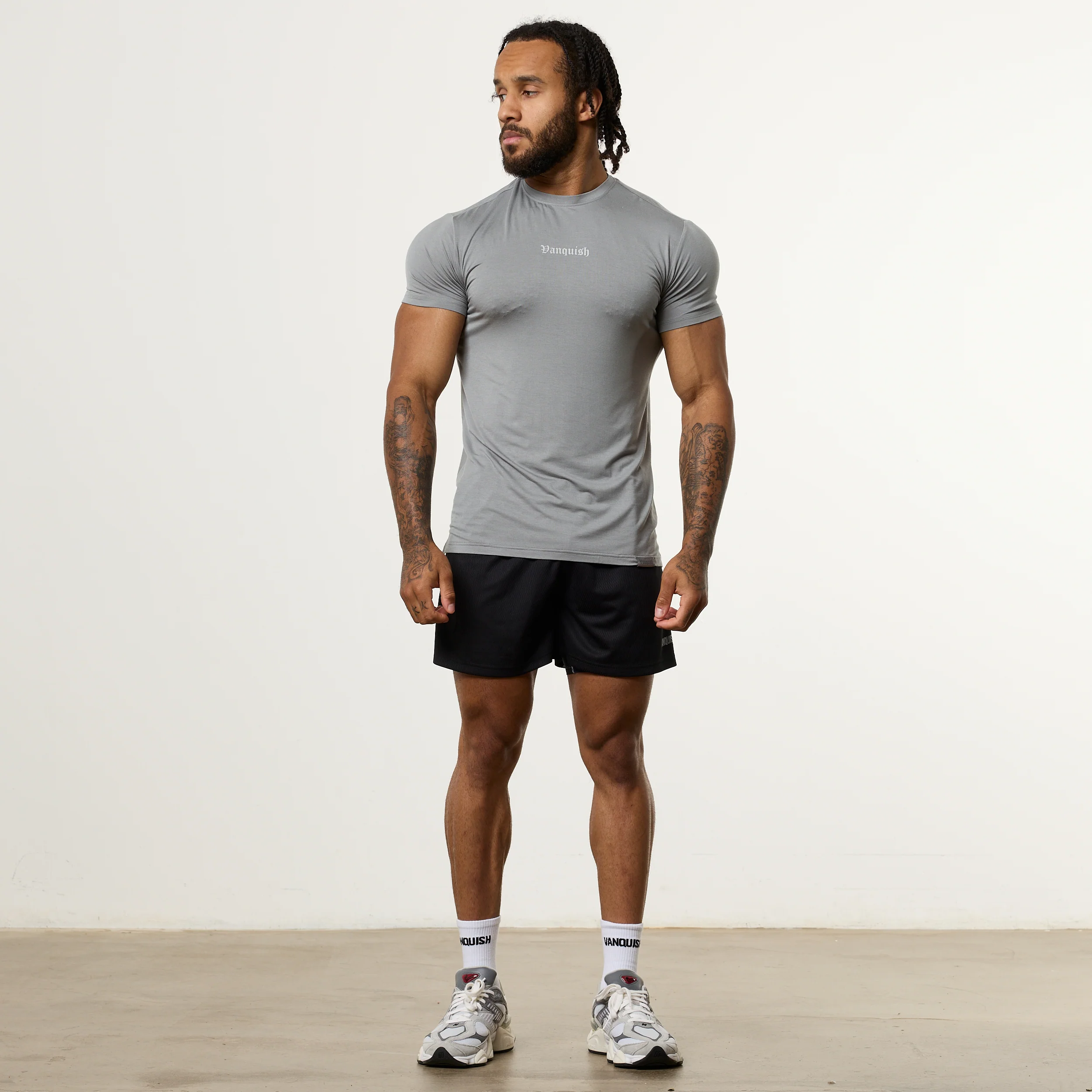 Vanquish Ultra Soft Steel Grey Slim Fit T Shirt - Image 3
