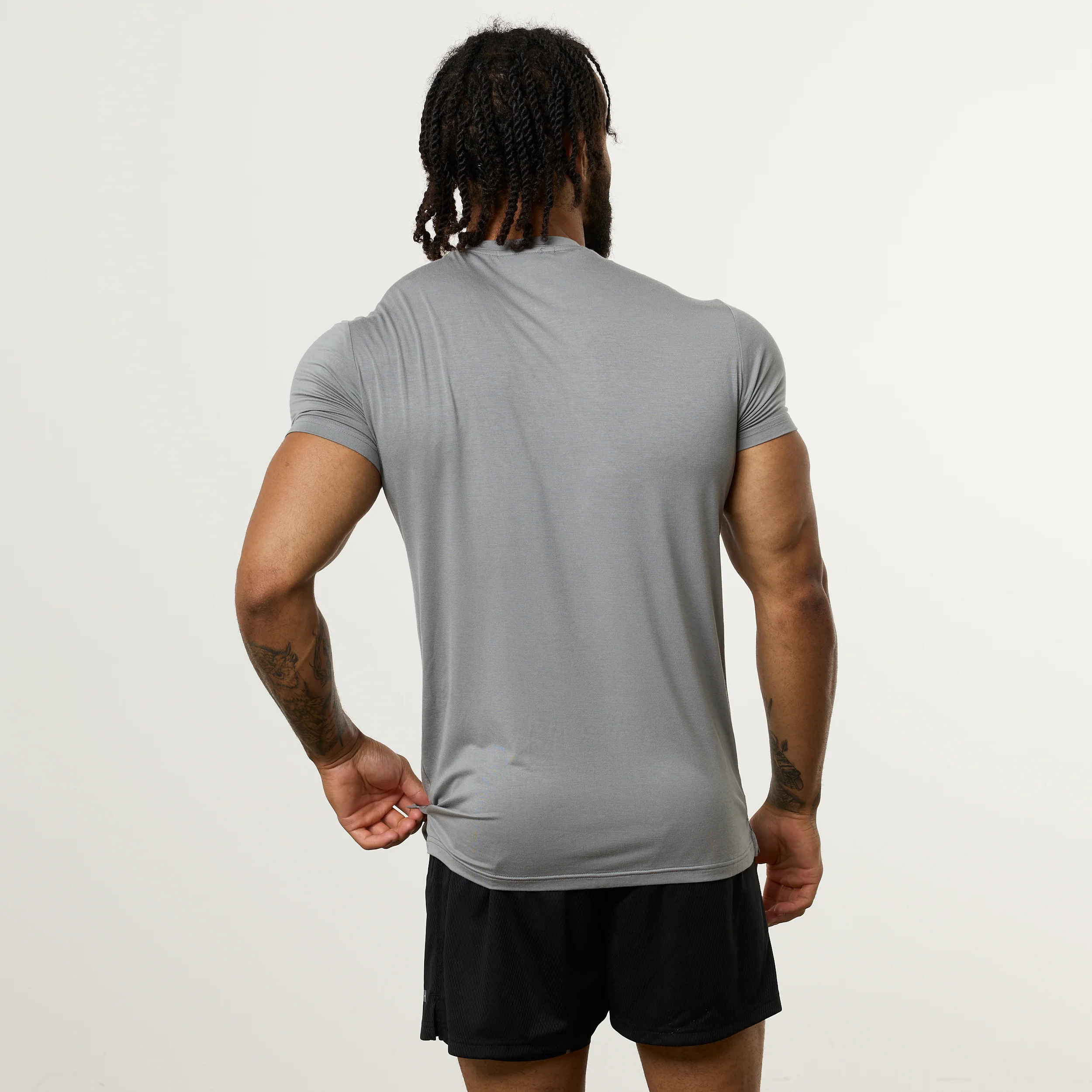 Vanquish Ultra Soft Steel Grey Slim Fit T Shirt - Image 4