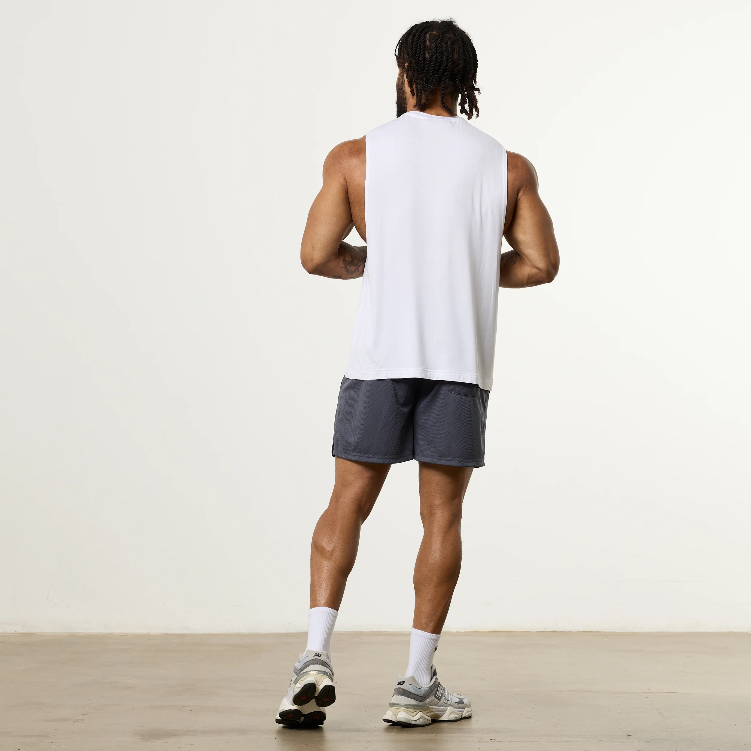Vanquish Ultra Soft White Oversized Sleeveless T Shirt - Image 3