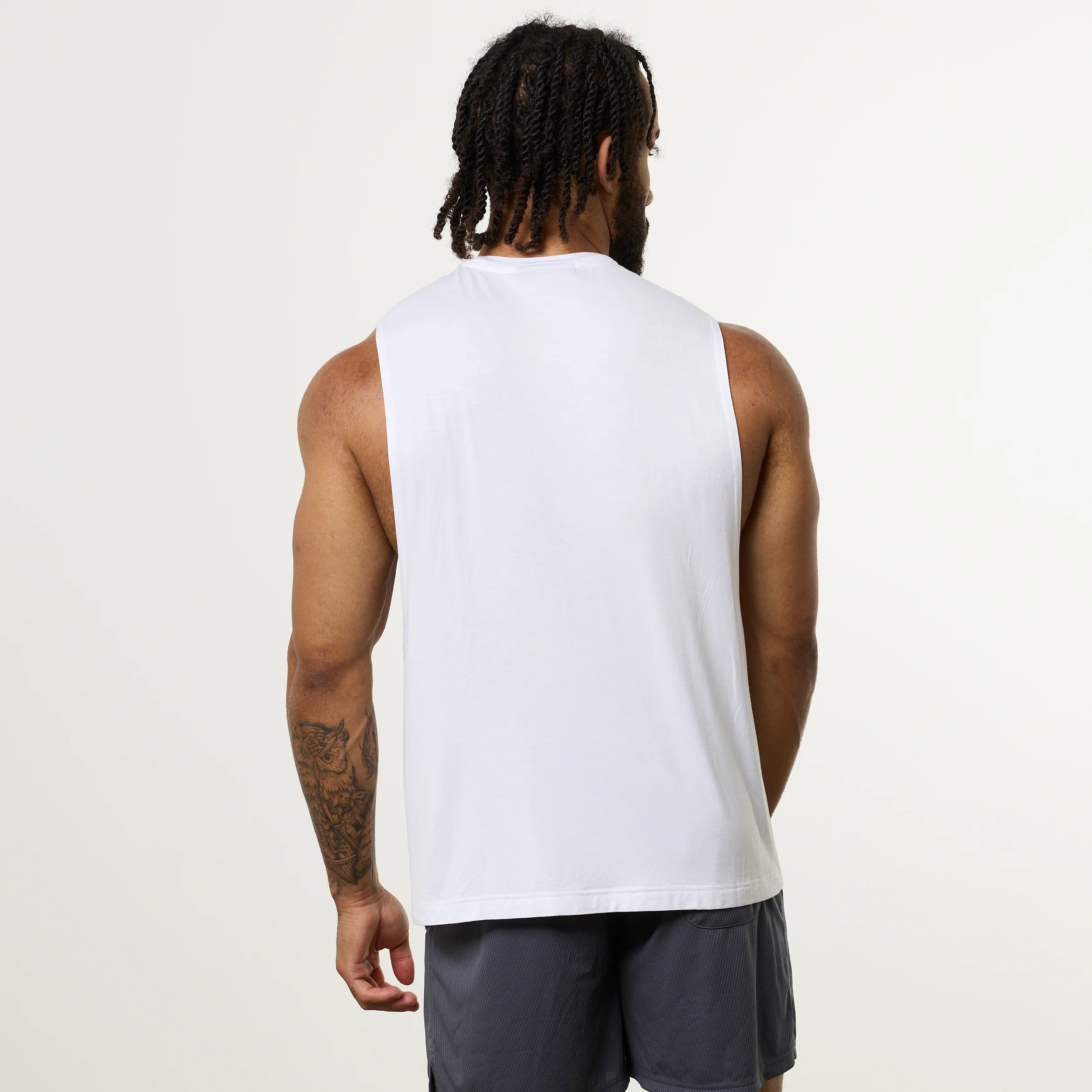 Vanquish Ultra Soft White Oversized Sleeveless T Shirt - Image 5